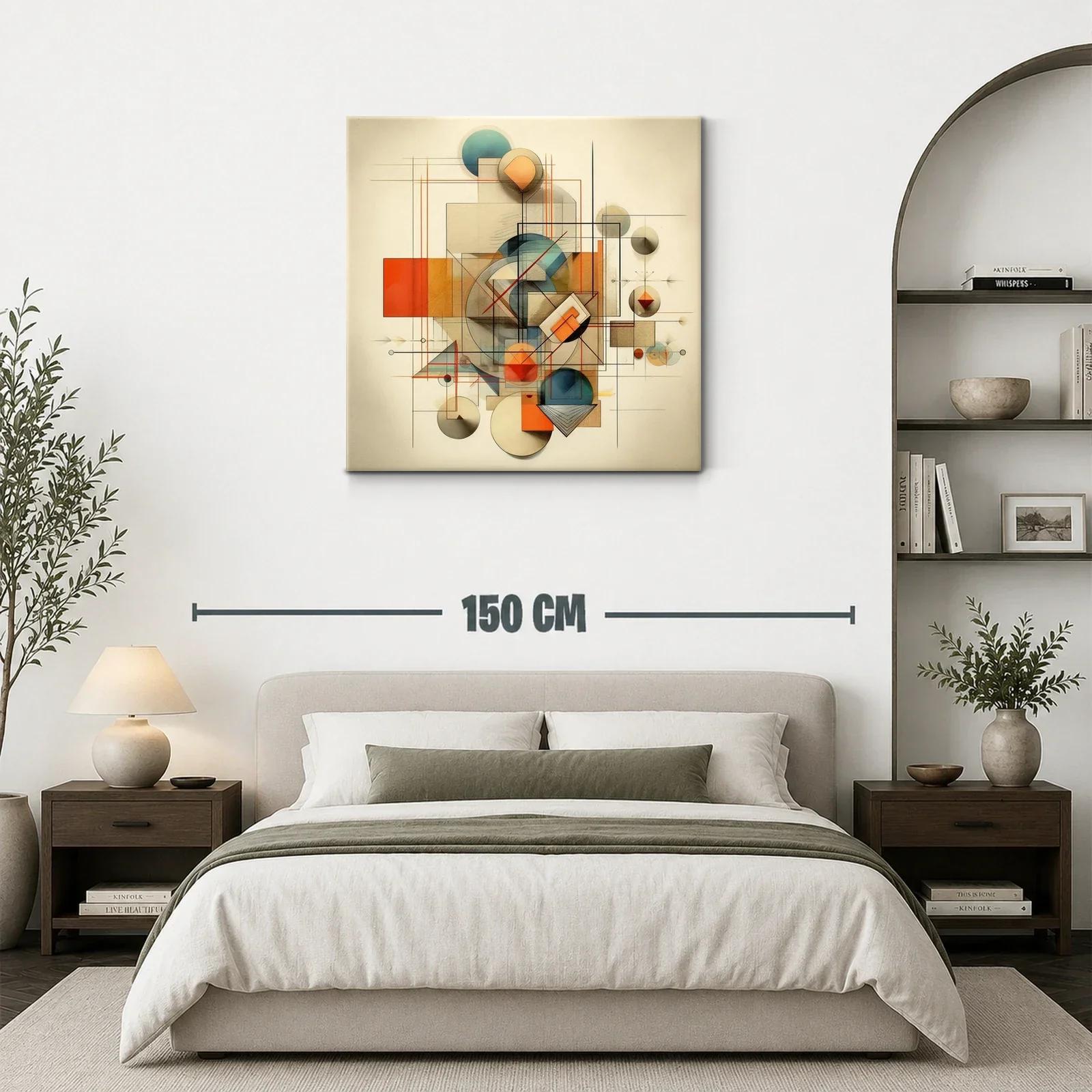Composición geométrica moderna con tonos cálidos y fríos — miniatura 3