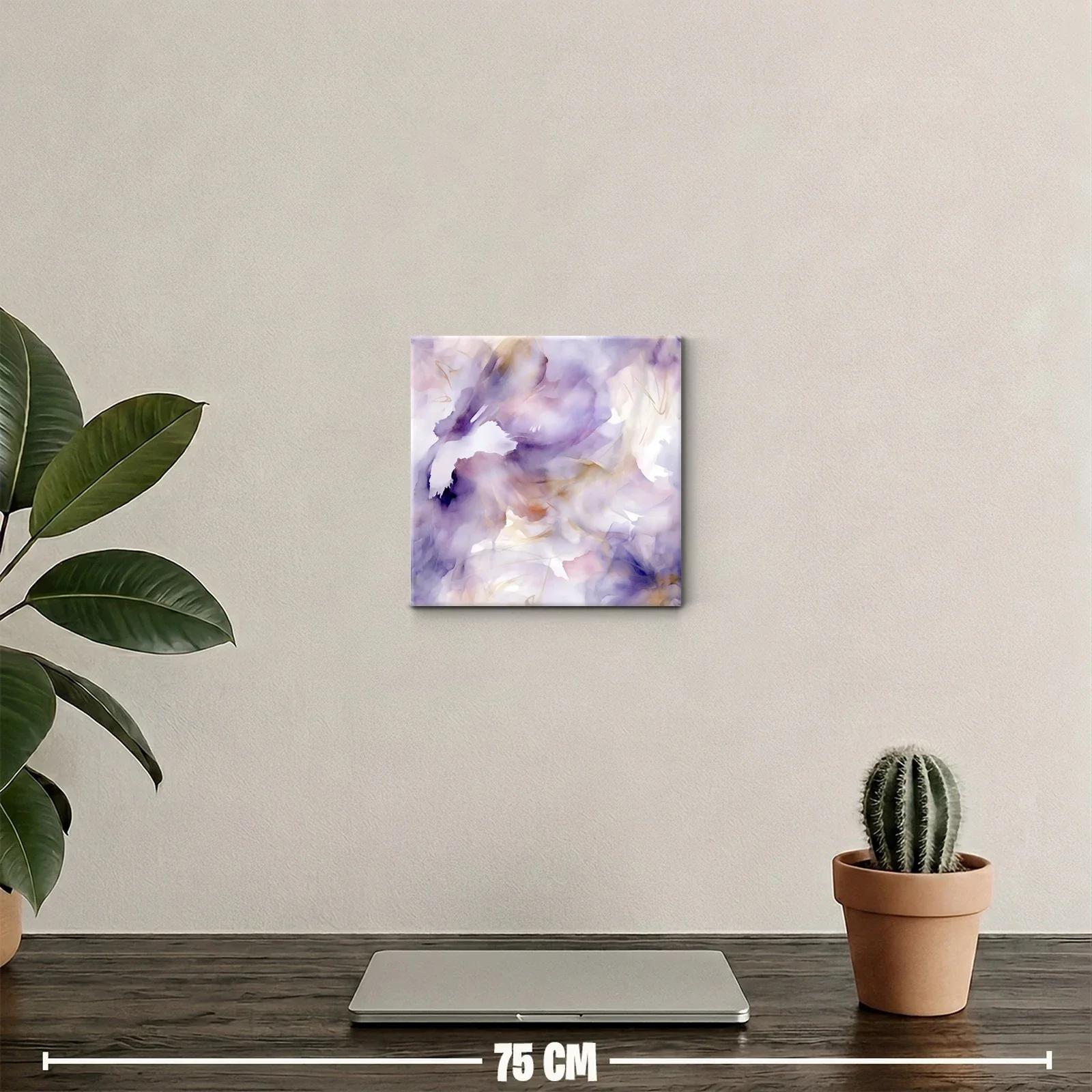 Cuadro decorativo con delicadas formas florales y tonos violetas — miniatura 2