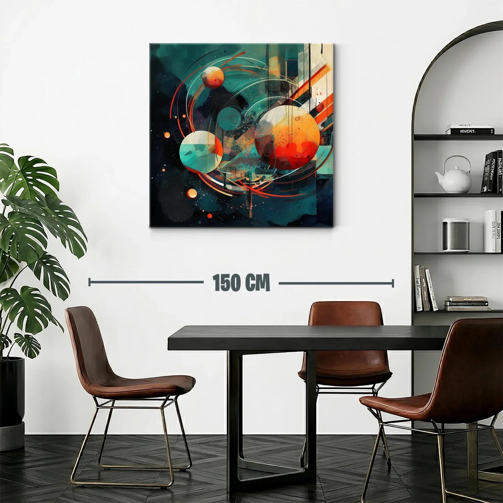 Composición abstracta con formas circulares y trazos dinámicos — miniatura 2