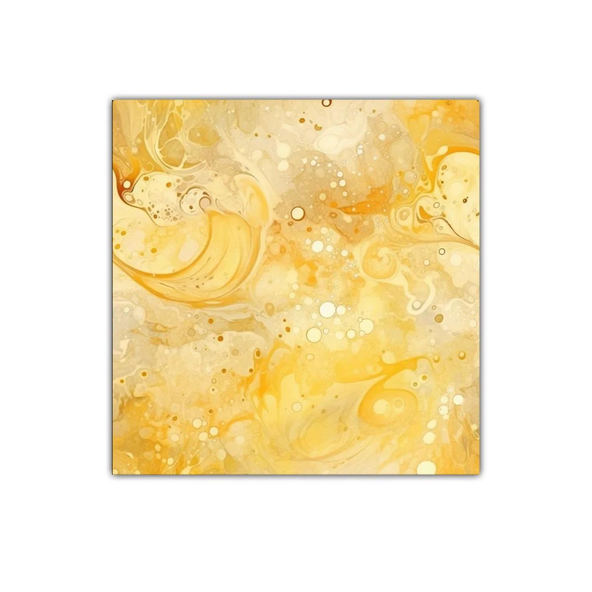 Cuadro abstracto con tonos amarillos y beige vibrantes