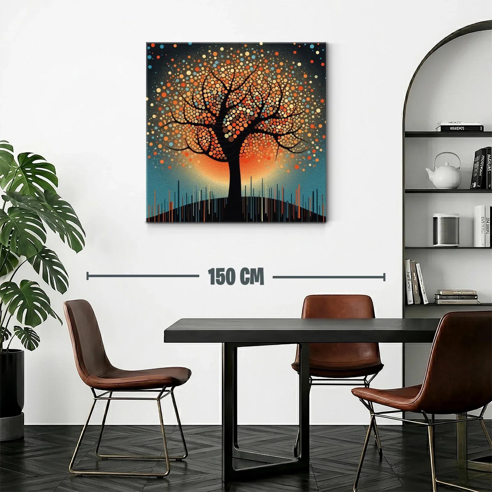 Árbol vibrante con motivos circulares en tonos cálidos — miniatura 2