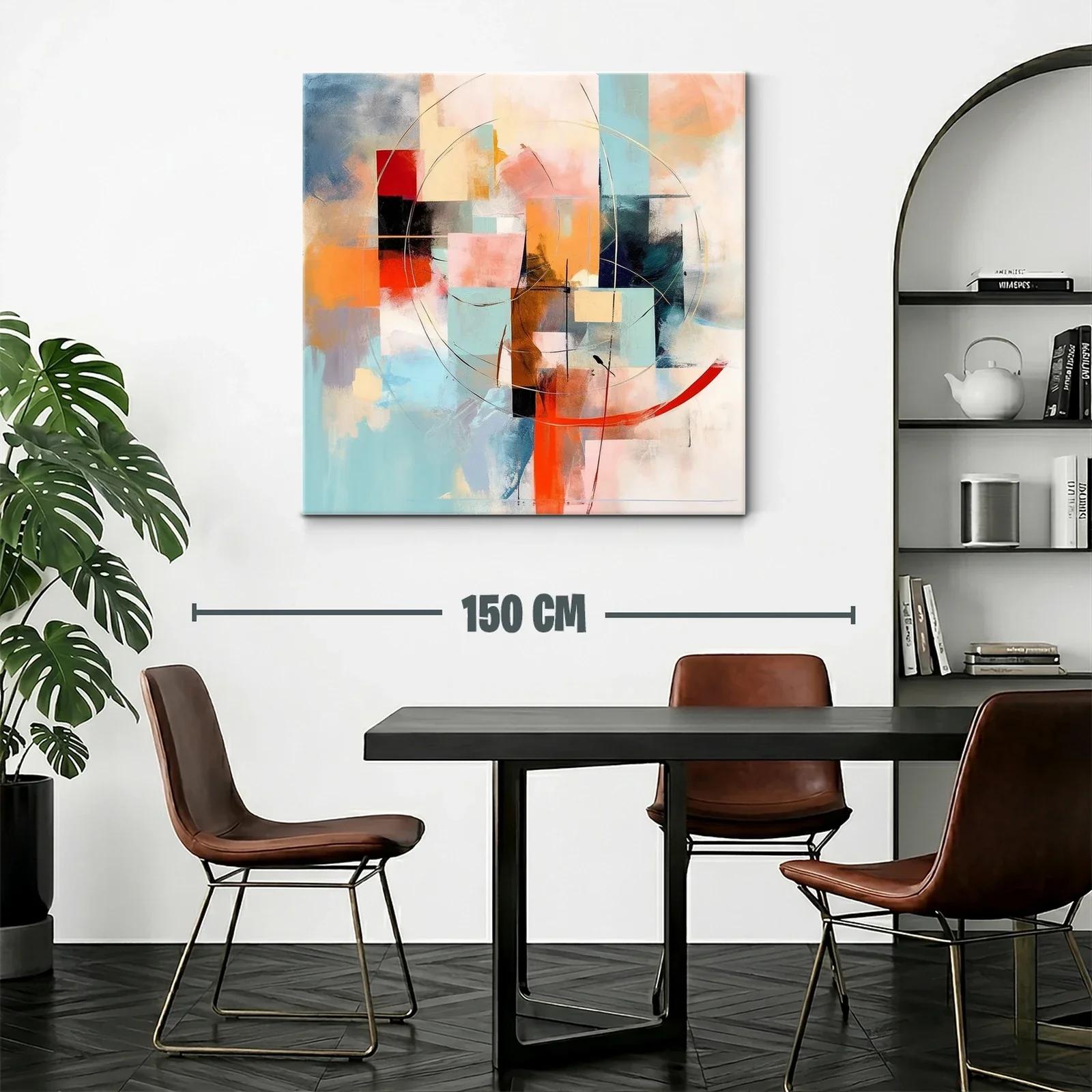 Composición abstracta con tonos cálidos y fríos equilibrados — miniatura 2