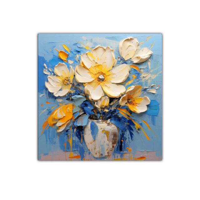 Cuadro decorativo ramo de flores vibrantes y modernas