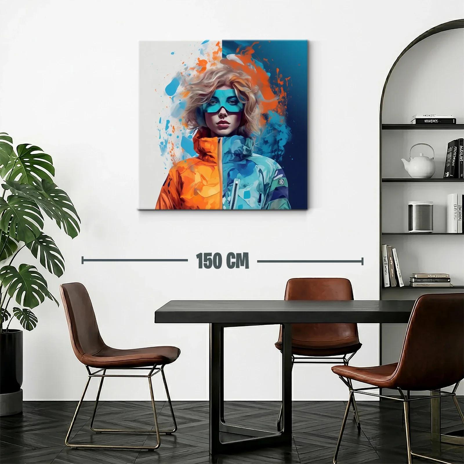 Retrato vibrante con contraste de azules y naranjas — miniatura 2