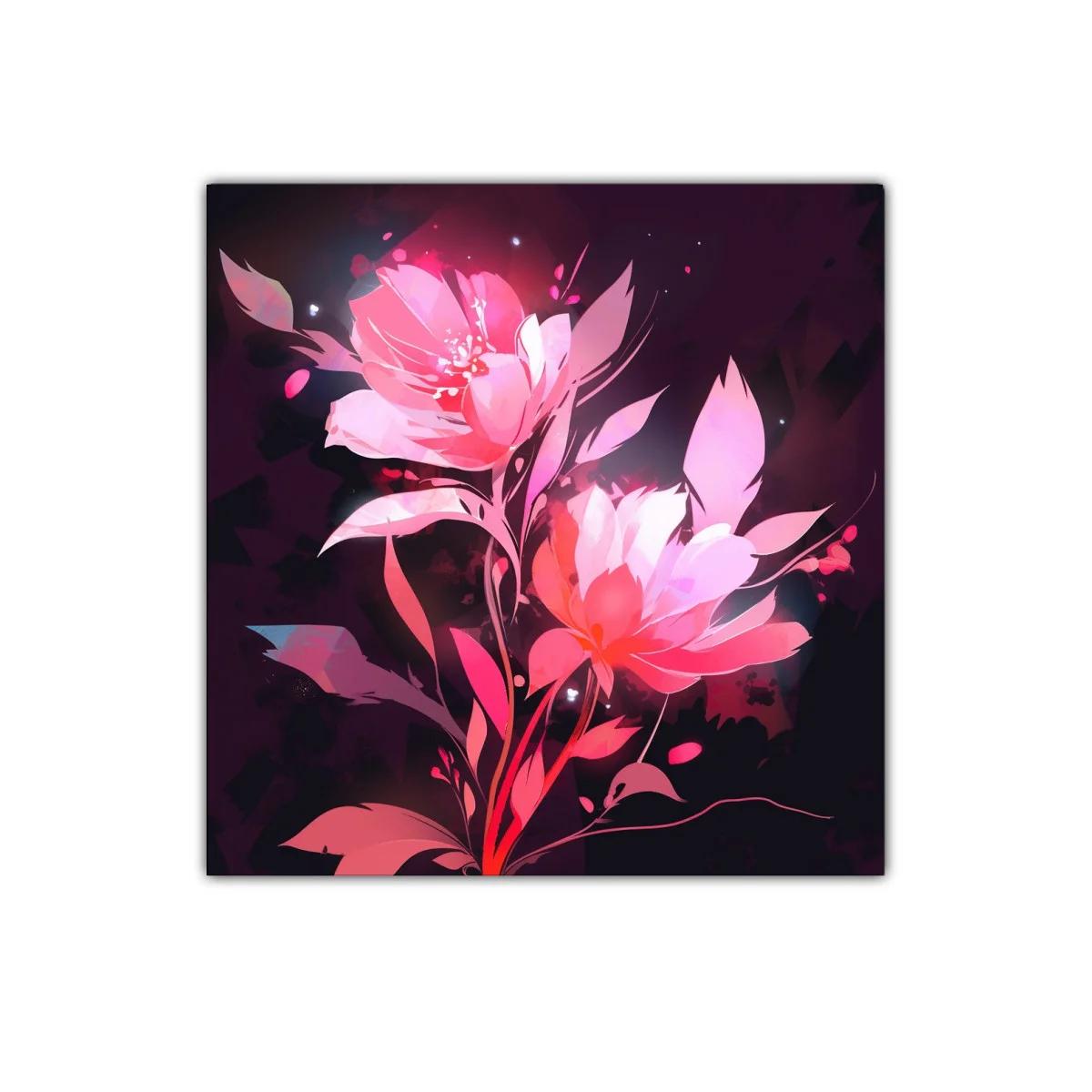 Cuadro decorativo con elegante diseño floral en tonos rosas