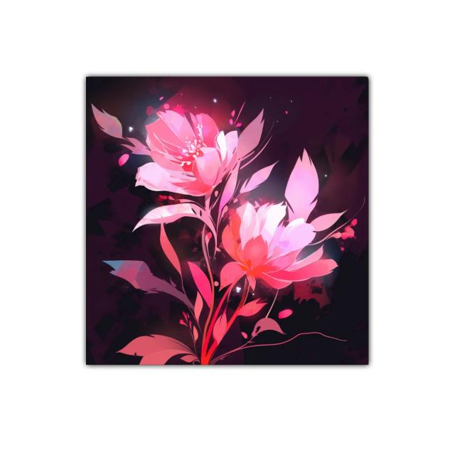 Cuadro decorativo con elegante diseño floral en tonos rosas