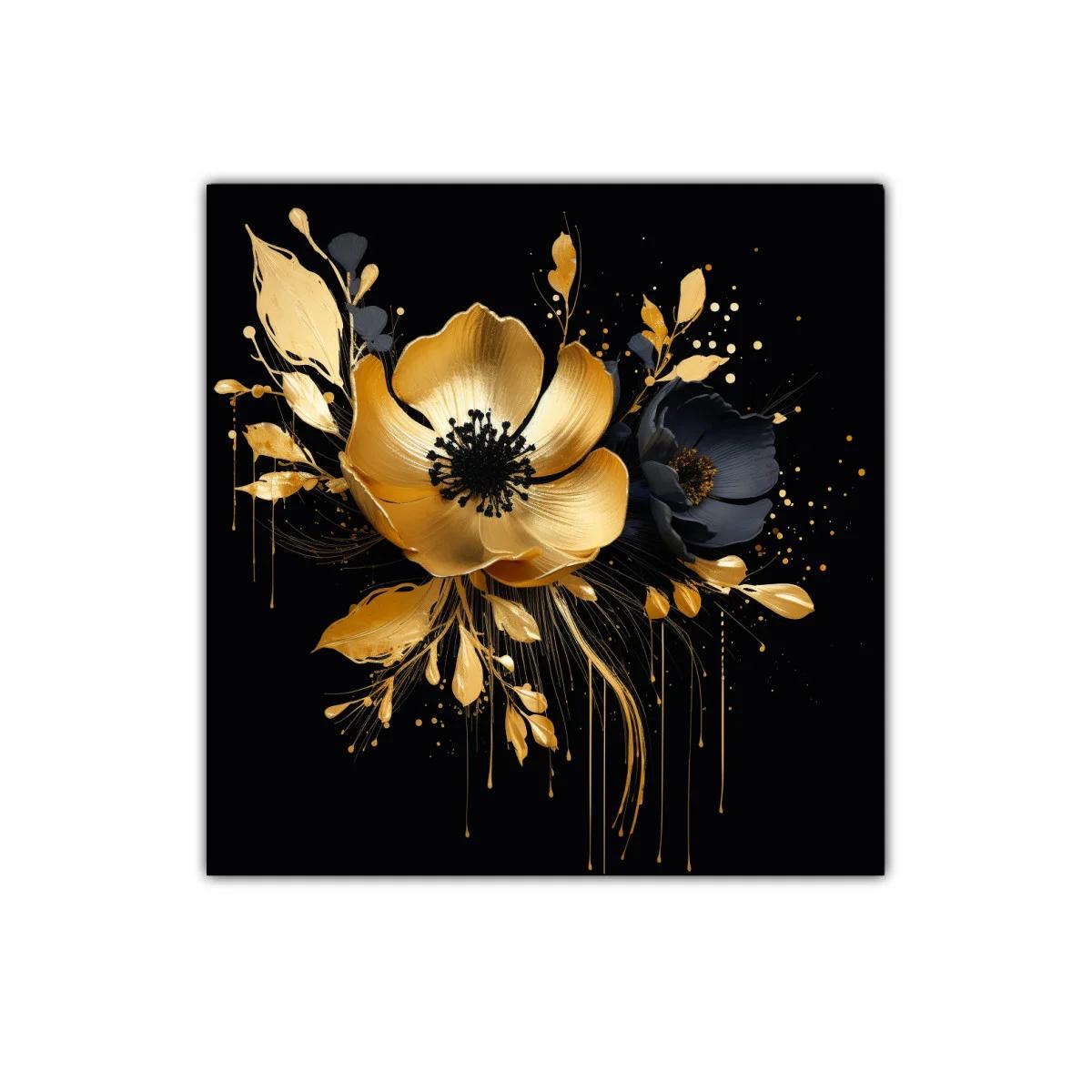 Flores doradas y negras con elegancia sofisticada — imagen principal