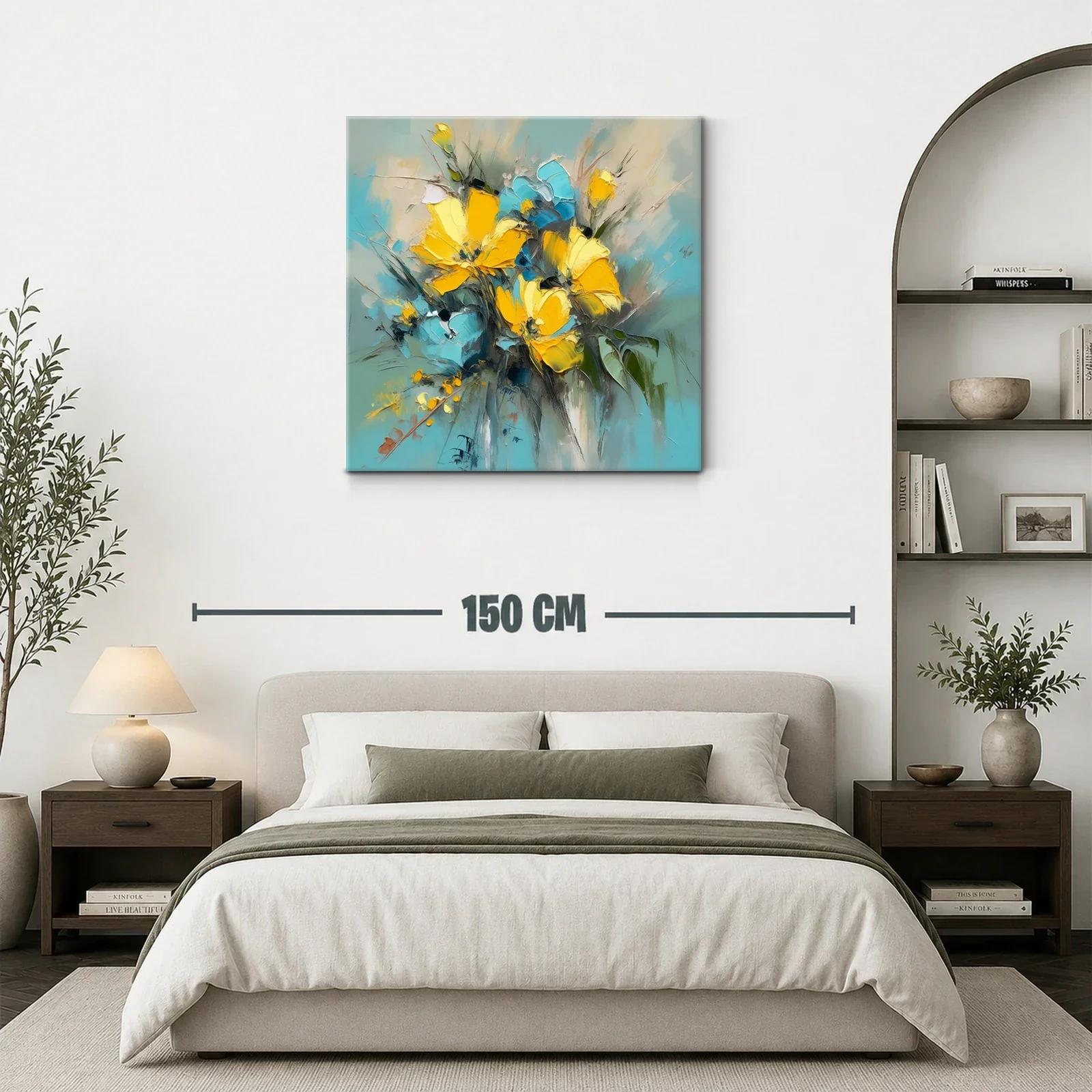 Flores vibrantes en tonos amarillos y azules — miniatura 3