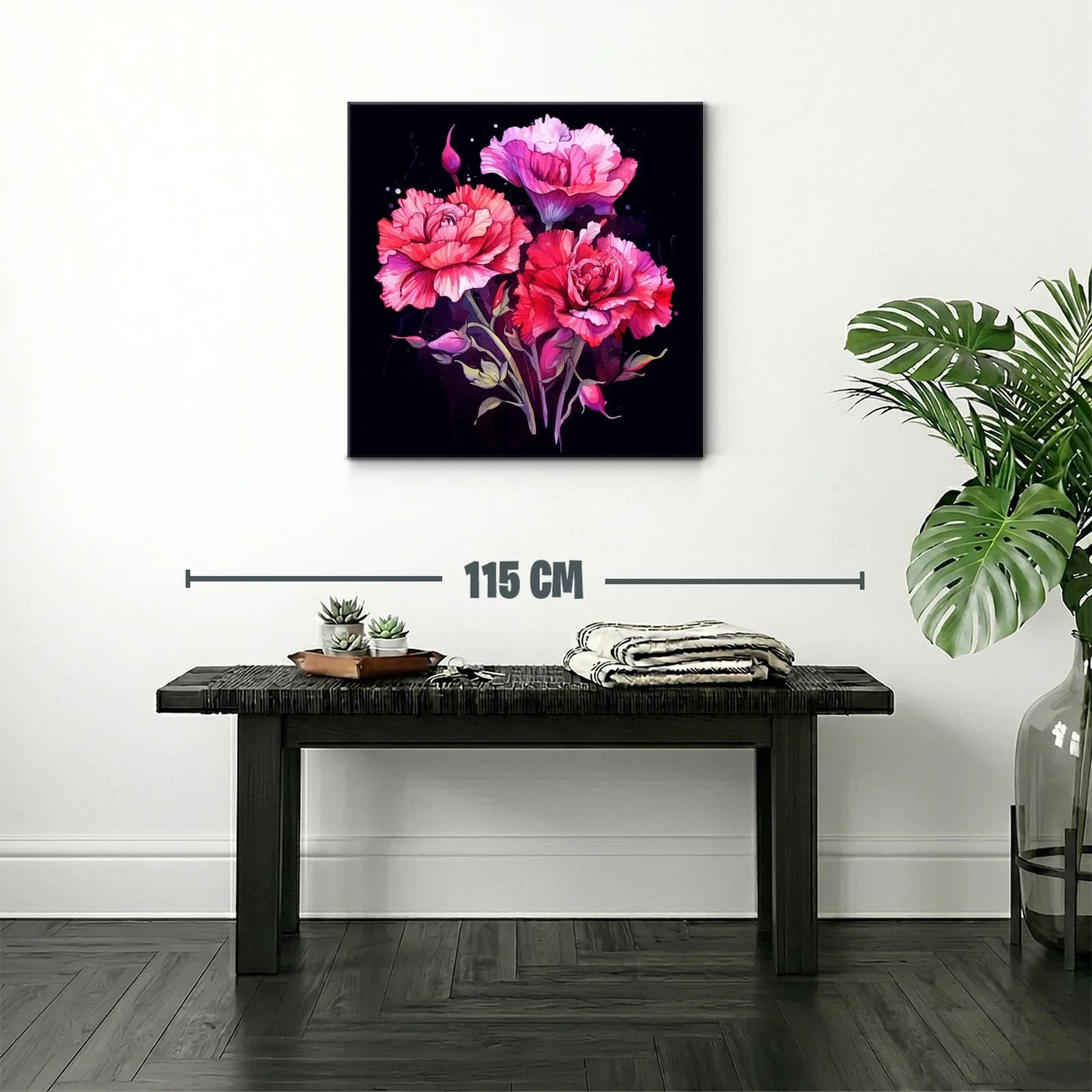 Dramática composición floral en tonos fucsia y rojos vibrantes — miniatura 2