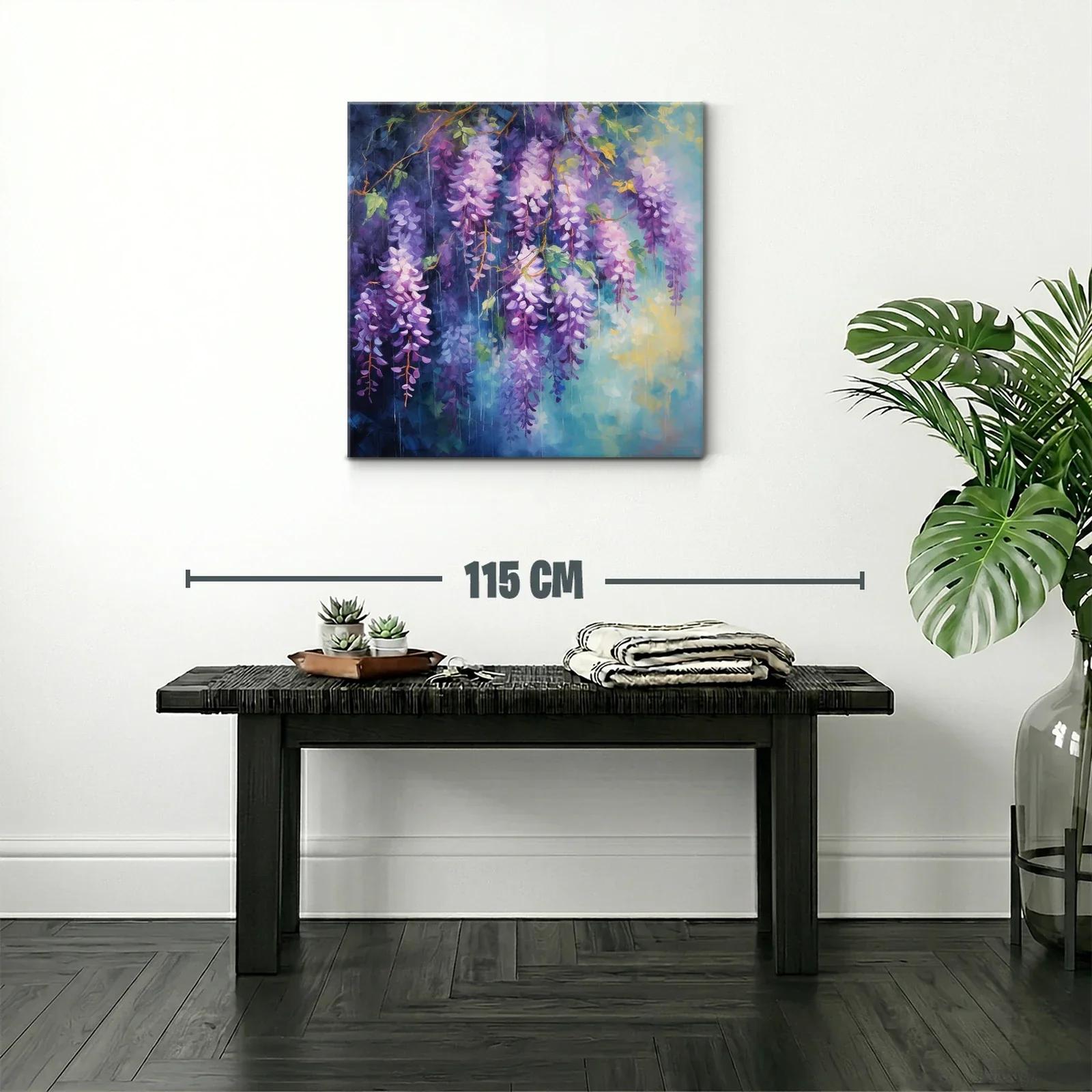 Exuberancia floral en cascada de glicinias violetas y lilas — miniatura 2