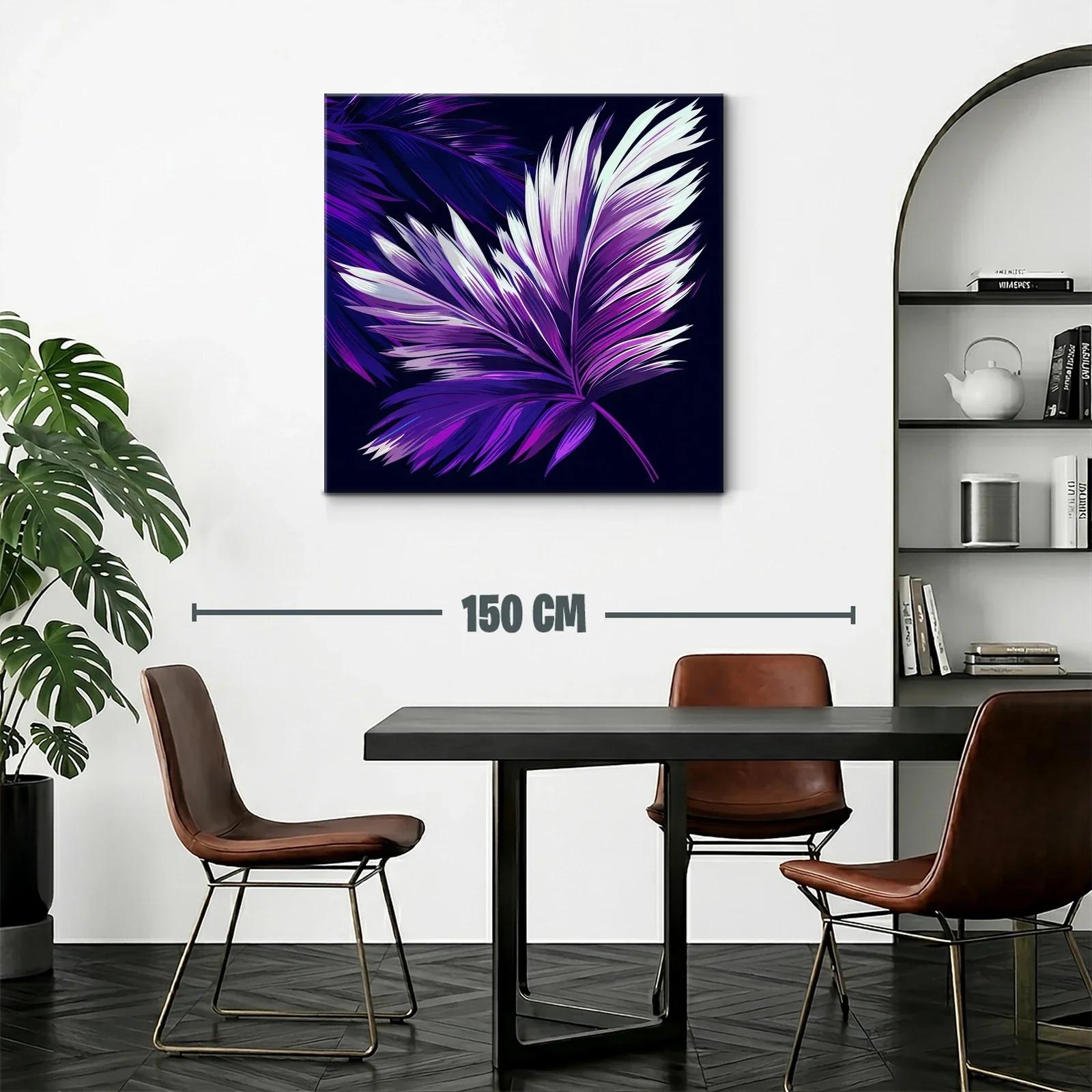 Elegante hoja tropical en tonos violeta y blanco — miniatura 2