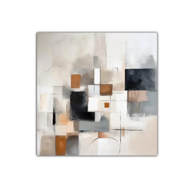 Composición abstracta en tonos tierra y neutros