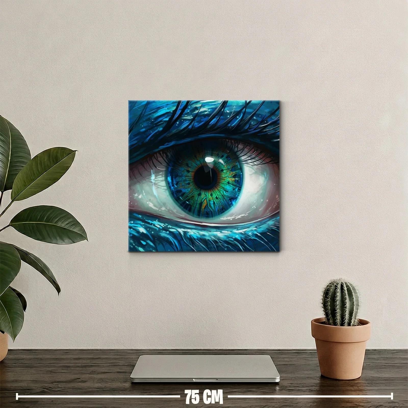 Impactante retrato de ojo con detalles tecnológicos — miniatura 2