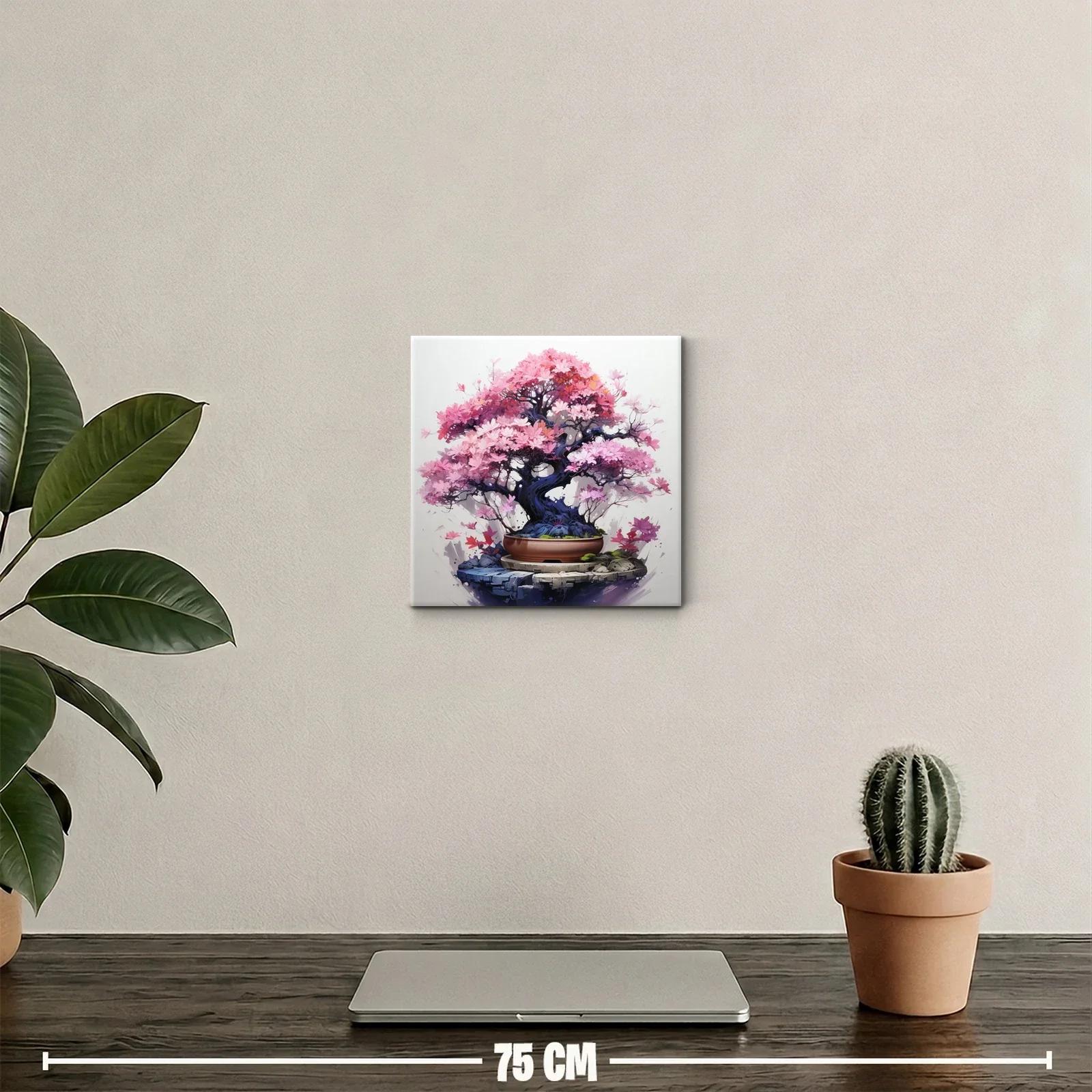 Árbol Bonsái con Flores Rosadas y Detalles Vibrantes — miniatura 2