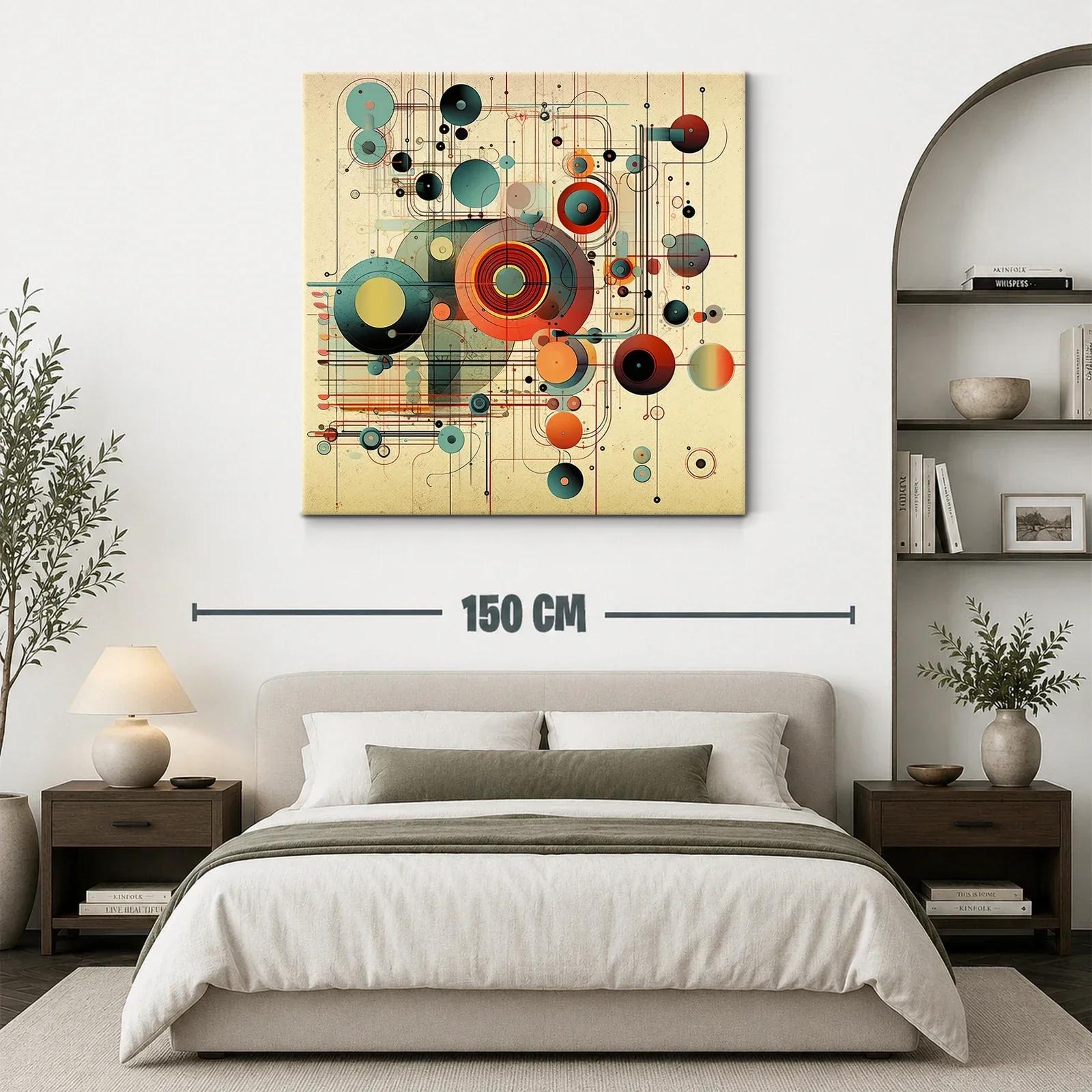 Composición abstracta geométrica en tonos cálidos y fríos — miniatura 3