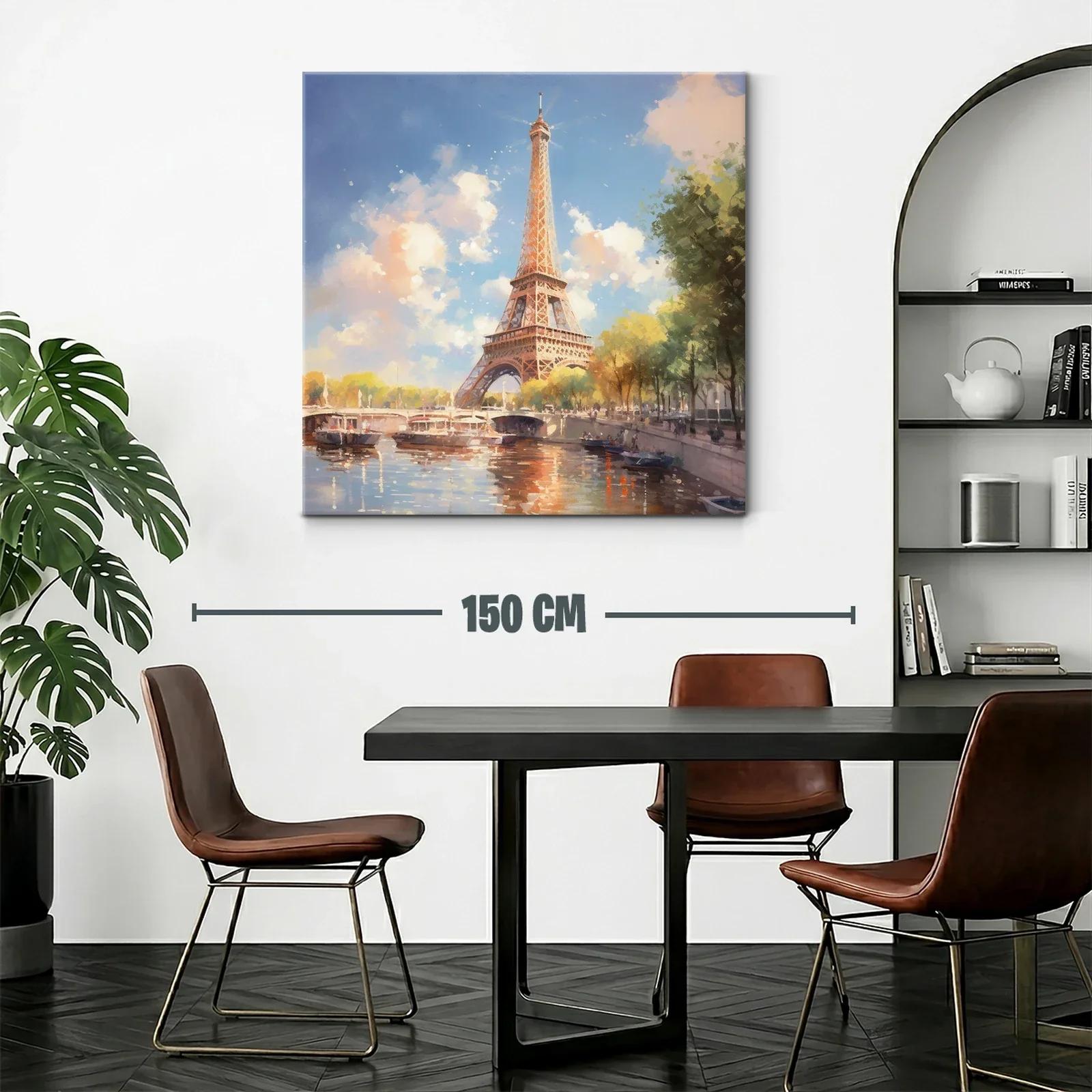 Encanto parisino con vista sobre el río y la torre Eiffel — miniatura 2