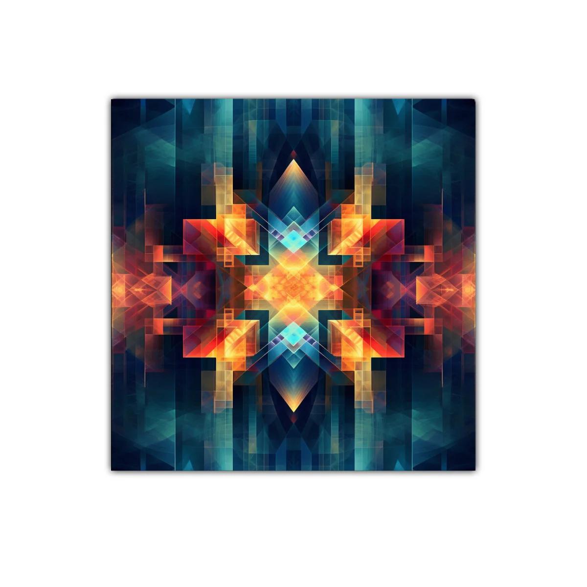 Diseño geométrico luminoso con vibrantes tonos cálidos y fríos — imagen principal