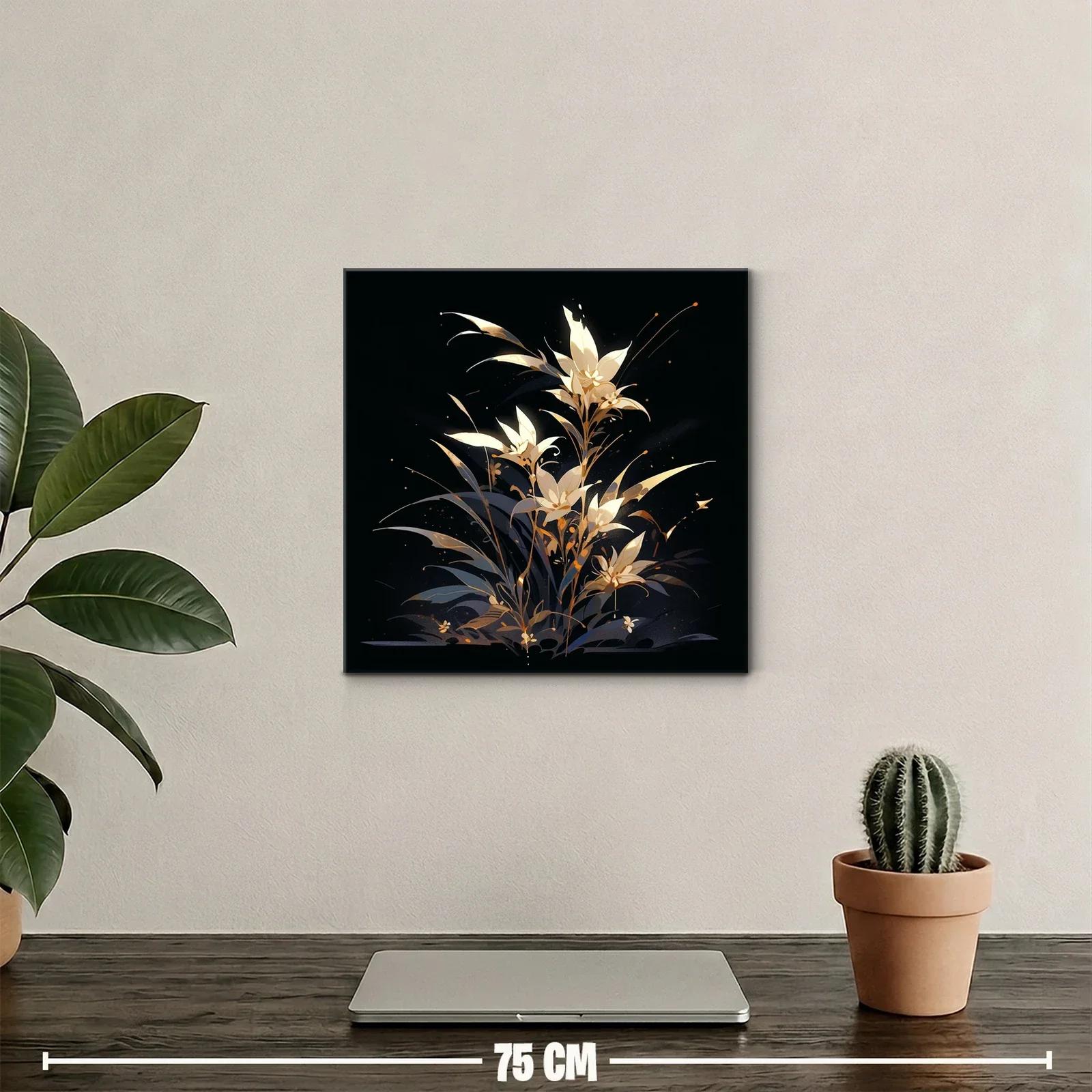Ramillete de flores iluminadas sobre fondo oscuro elegante — miniatura 2