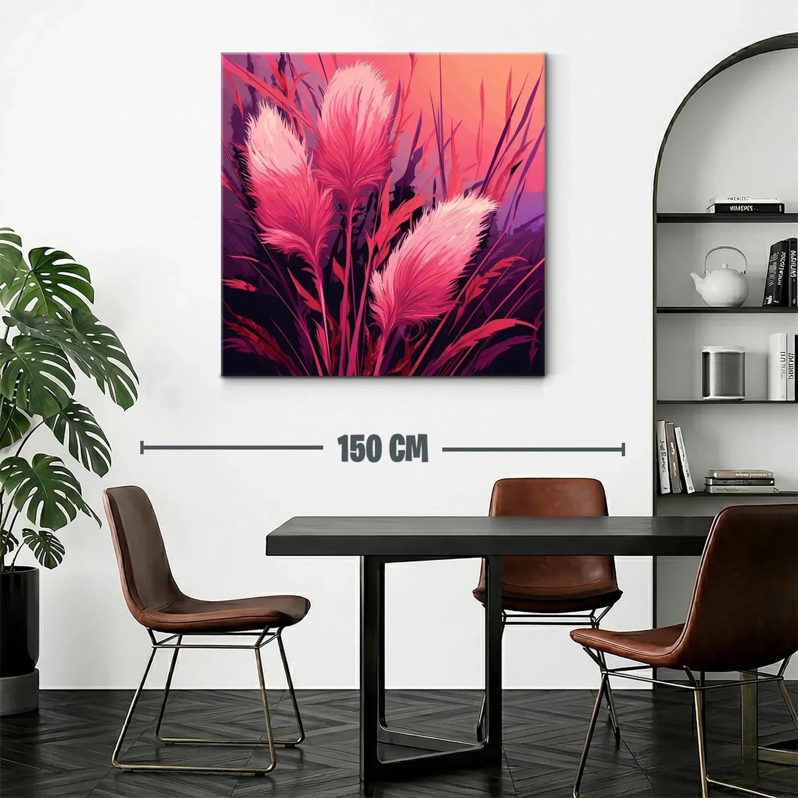 Ramas con plumas rosas en ambiente vibrante — miniatura 2