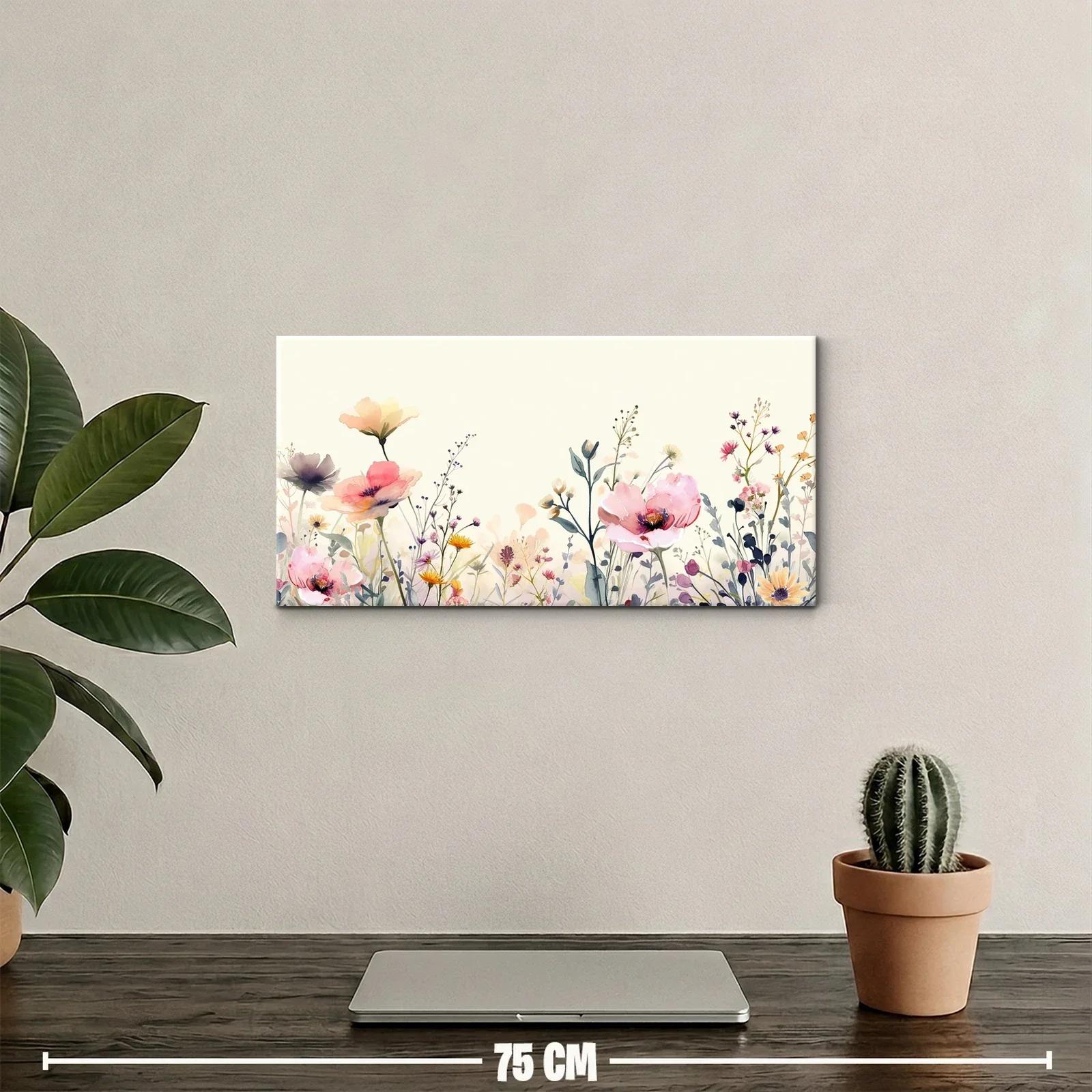 Cuadro amapolas rosadas con ramas delicadas — miniatura 2