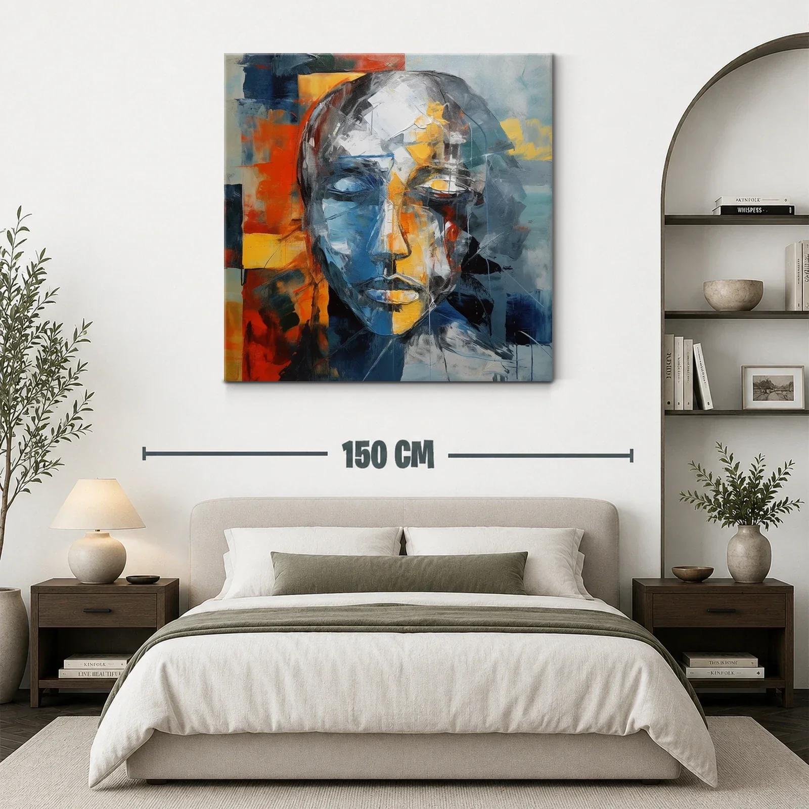 Rostro abstracto en tonos cálidos y fríos — miniatura 3