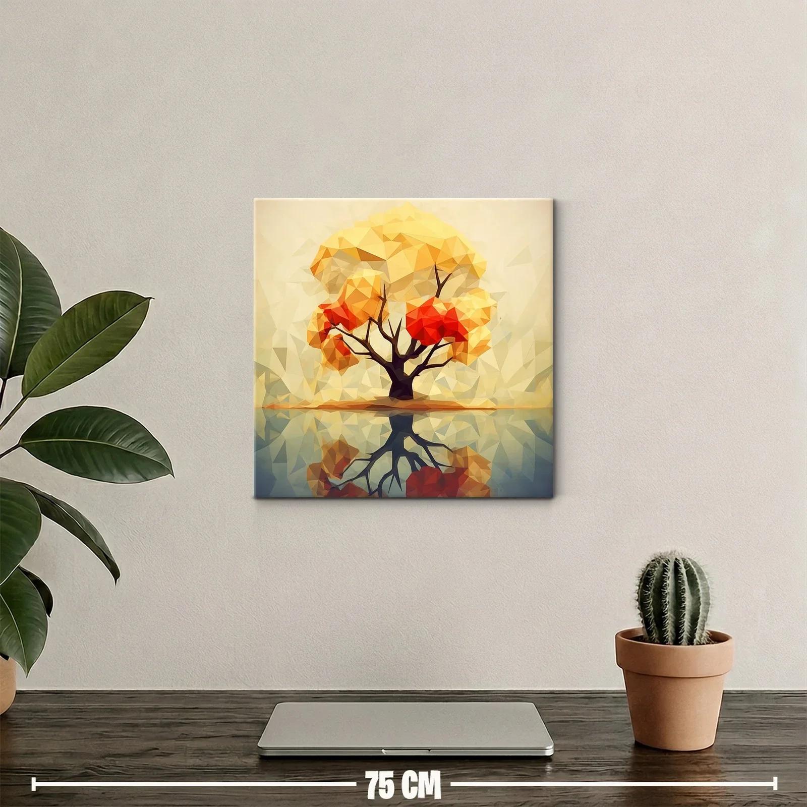 Árbol abstracto con tonos cálidos y reflejo sereno — miniatura 2