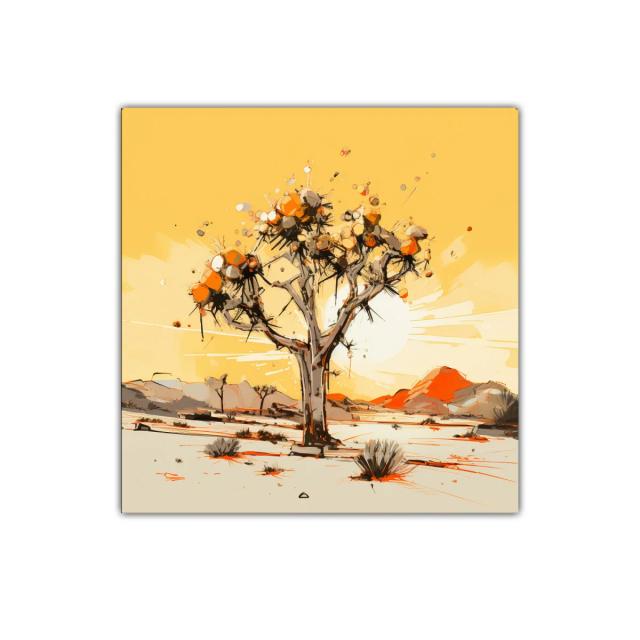 Cuadro Árbol en Paisaje Desértico con Tonos Cálidos