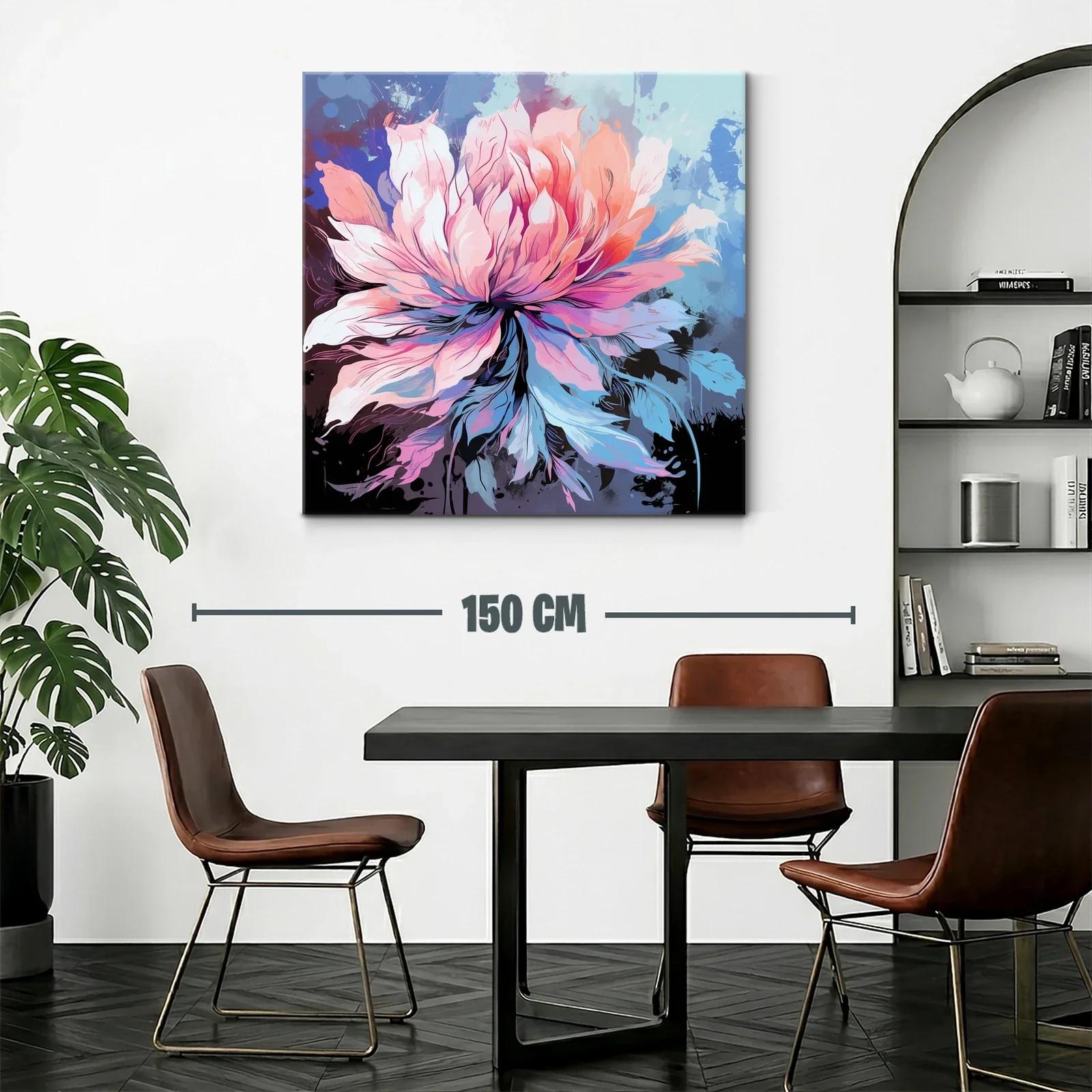 Flor de explosión cromática en tonos pastel y azules — miniatura 2