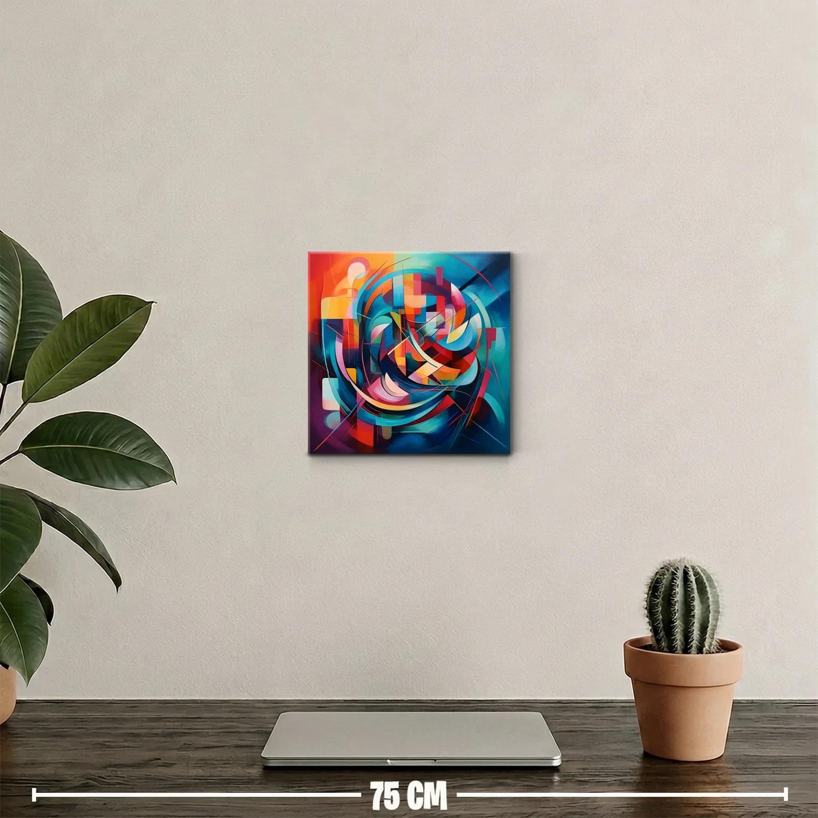 Cuadro abstracto con vibrantes formas y colores intensos — miniatura 2