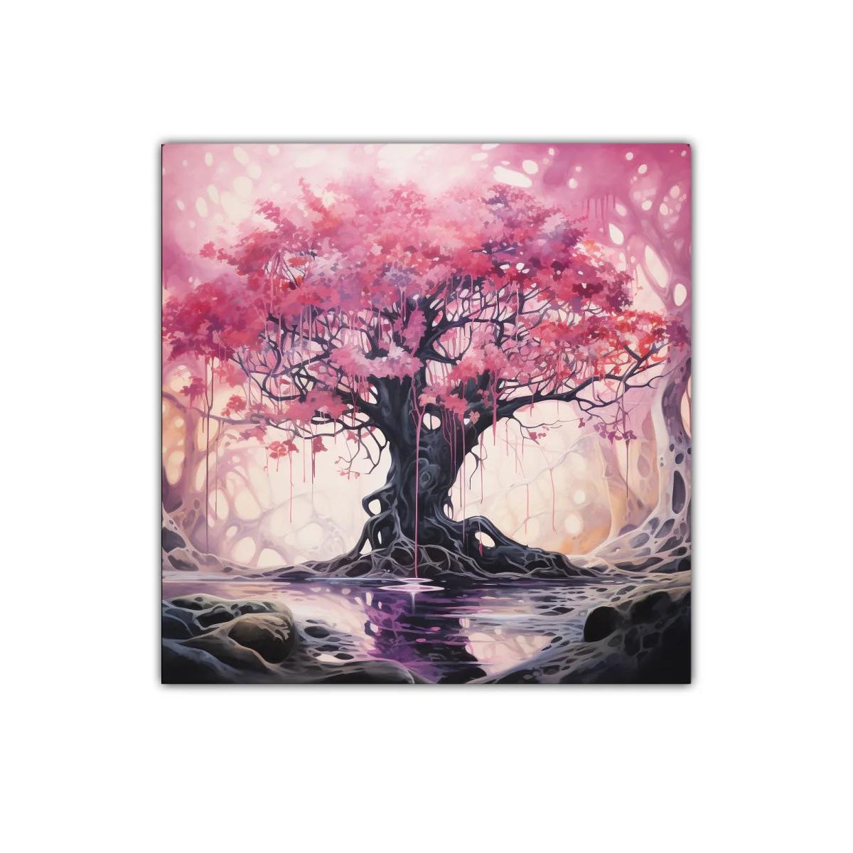Árbol mágico con follaje rosa en paisaje onírico — imagen principal