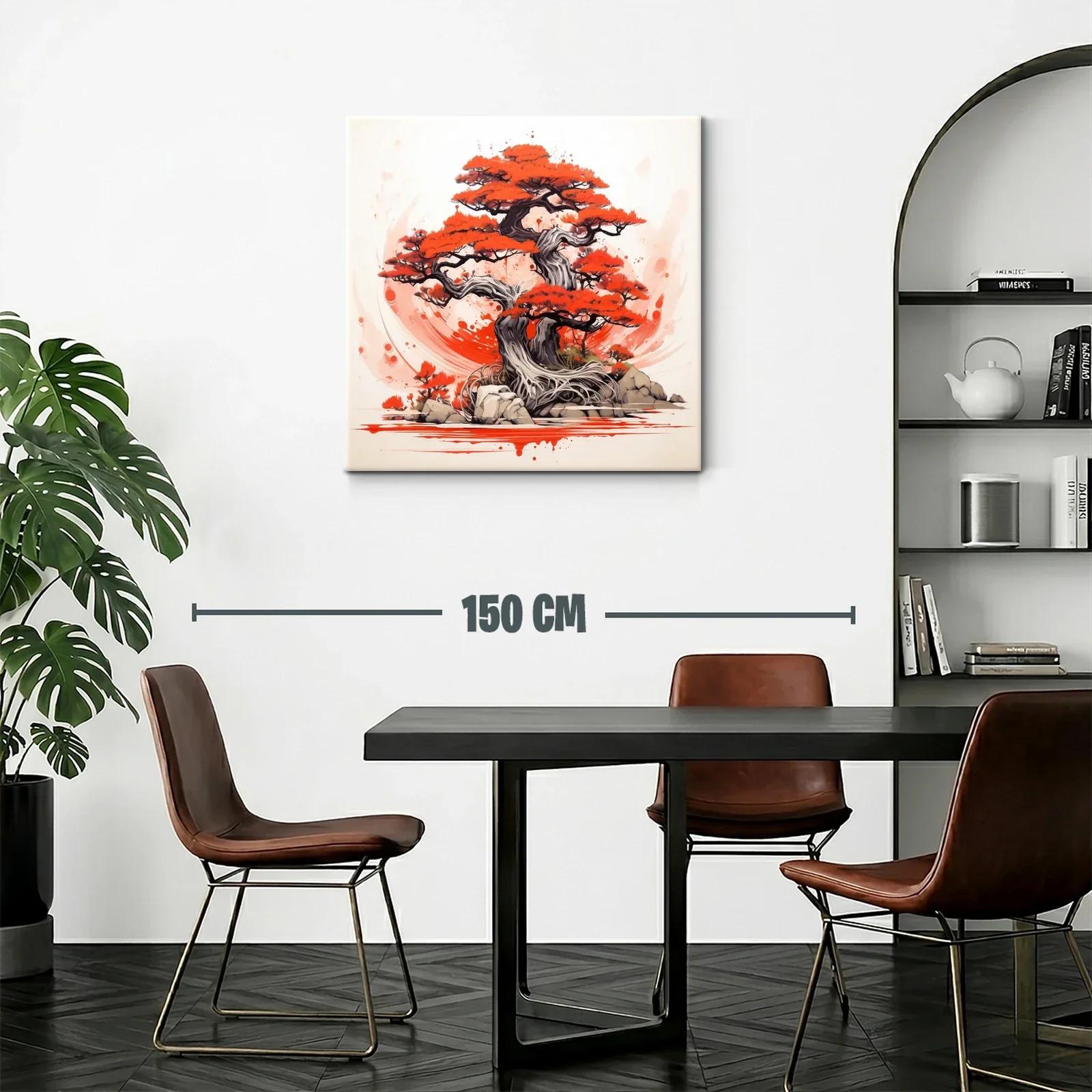 Árbol de bonsái con vibrantes tonos rojo y gris — miniatura 2