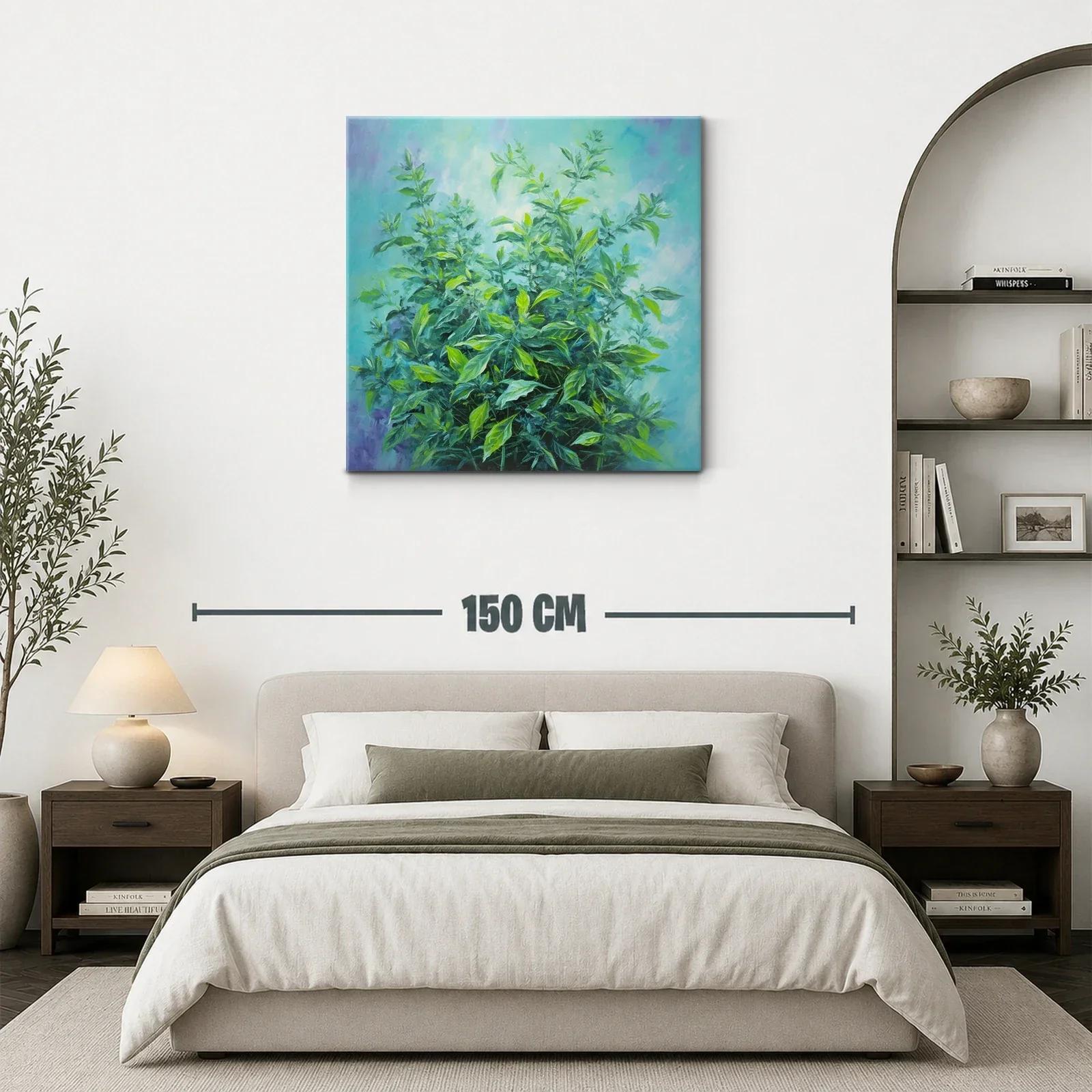 Cuadro de follaje vibrante con tonos verdes y azules — miniatura 3