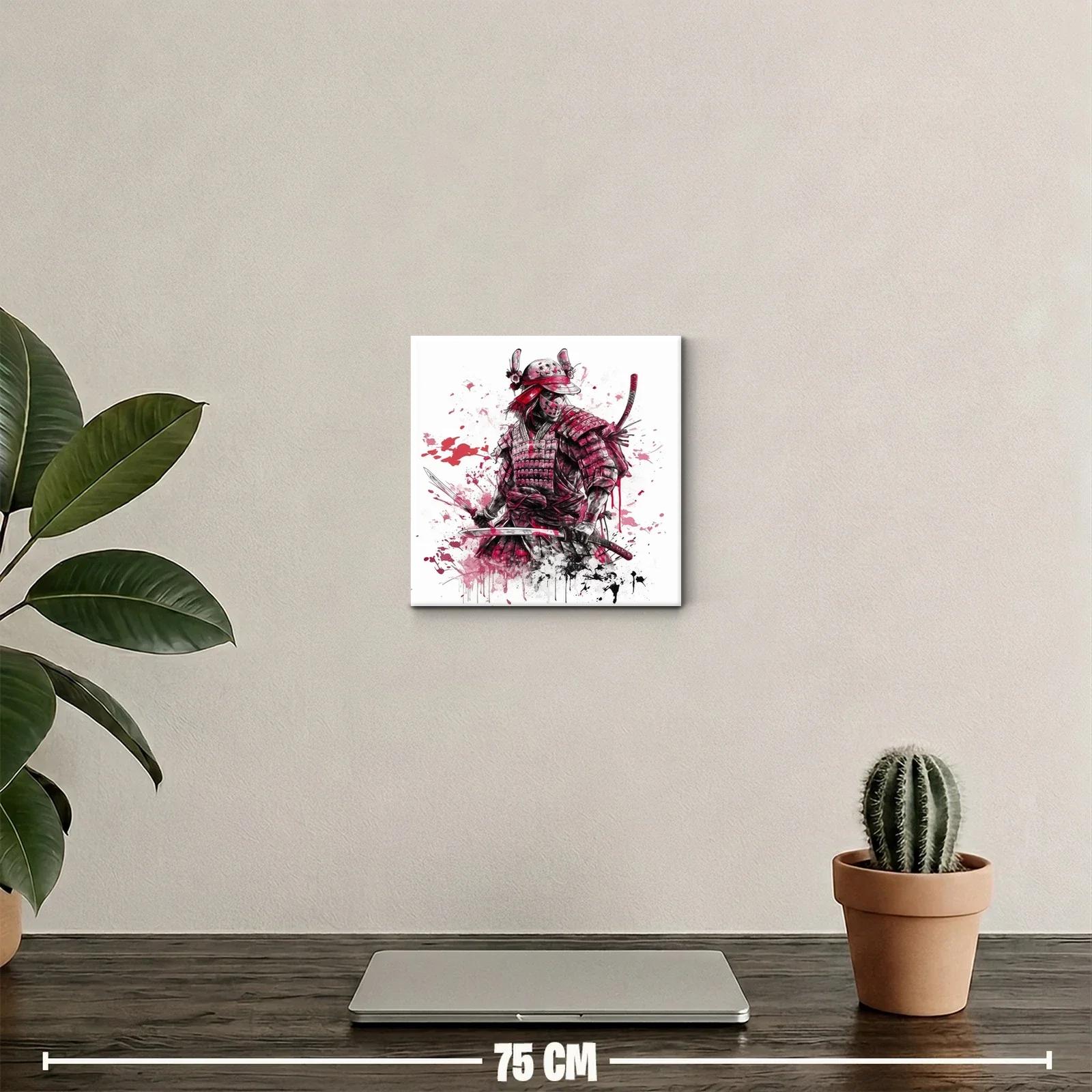 Samurái en acción con tonos rojos intensos y dinámicos — miniatura 2