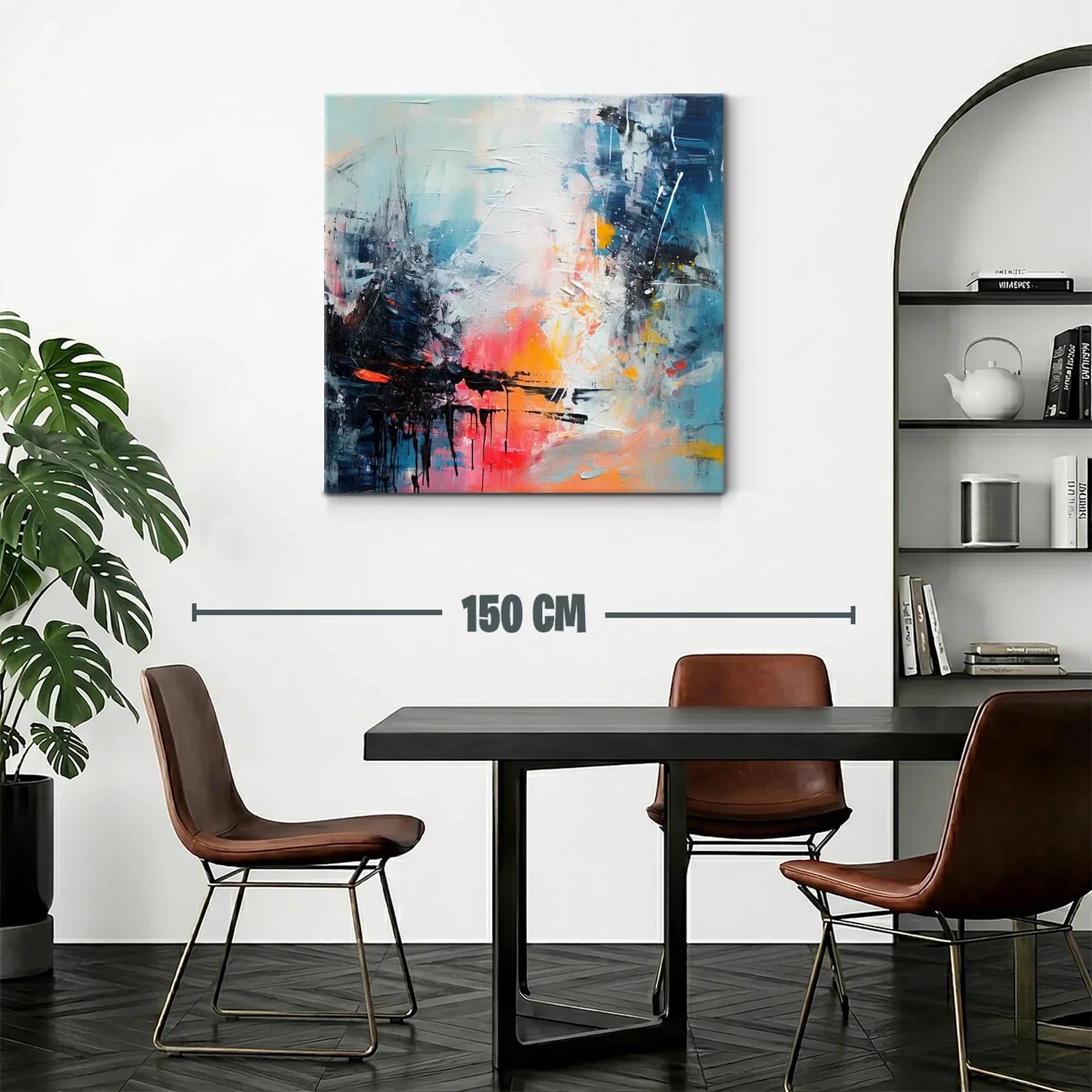 Arte abstracto vibrante con contraste de tonos cálidos y fríos — miniatura 2