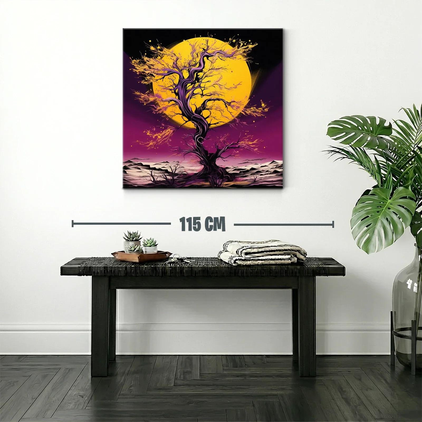 Árbol Fantástico con Luna Amarilla y Cielo Púrpura — miniatura 2