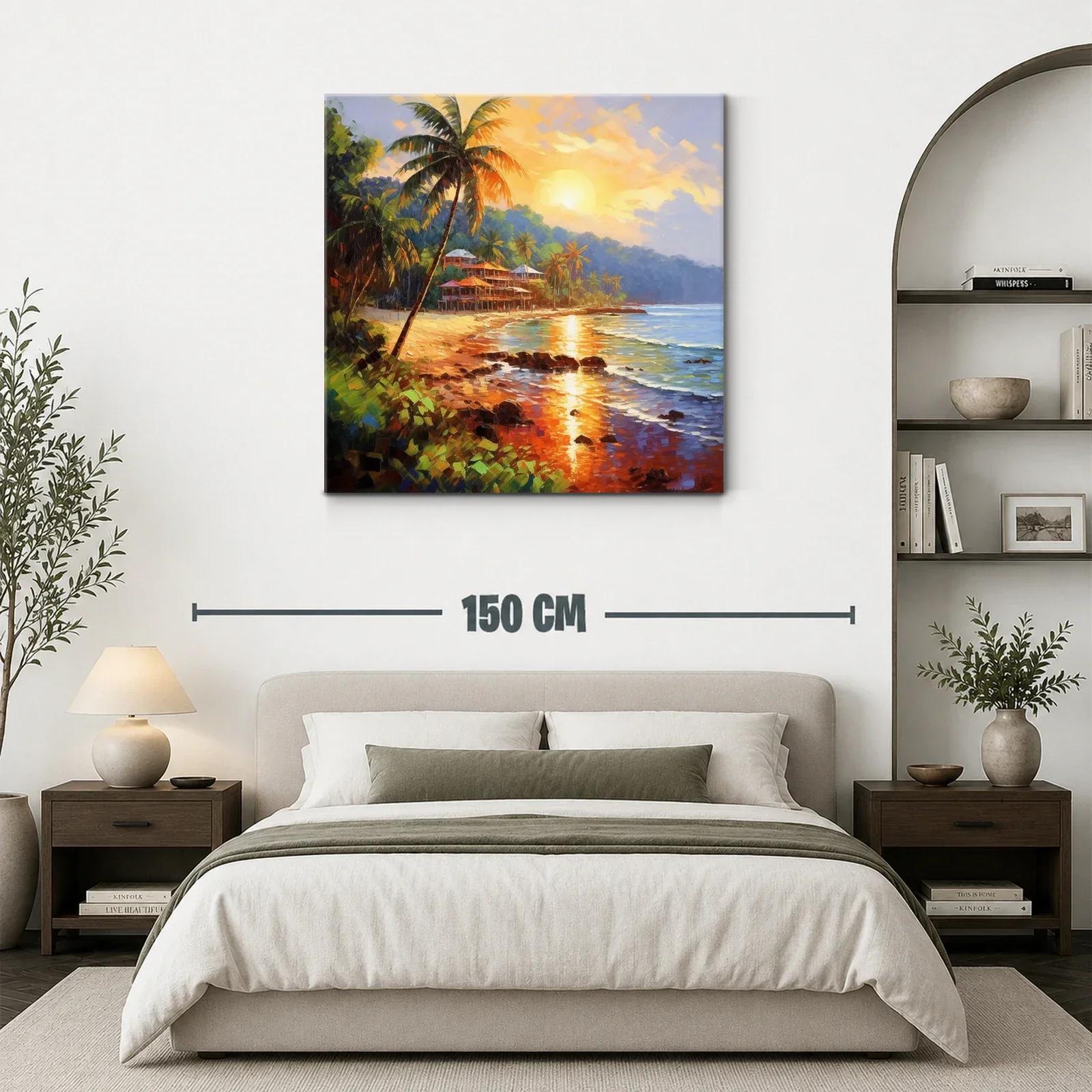Atardecer tropical con palmeras y playa serena — miniatura 3