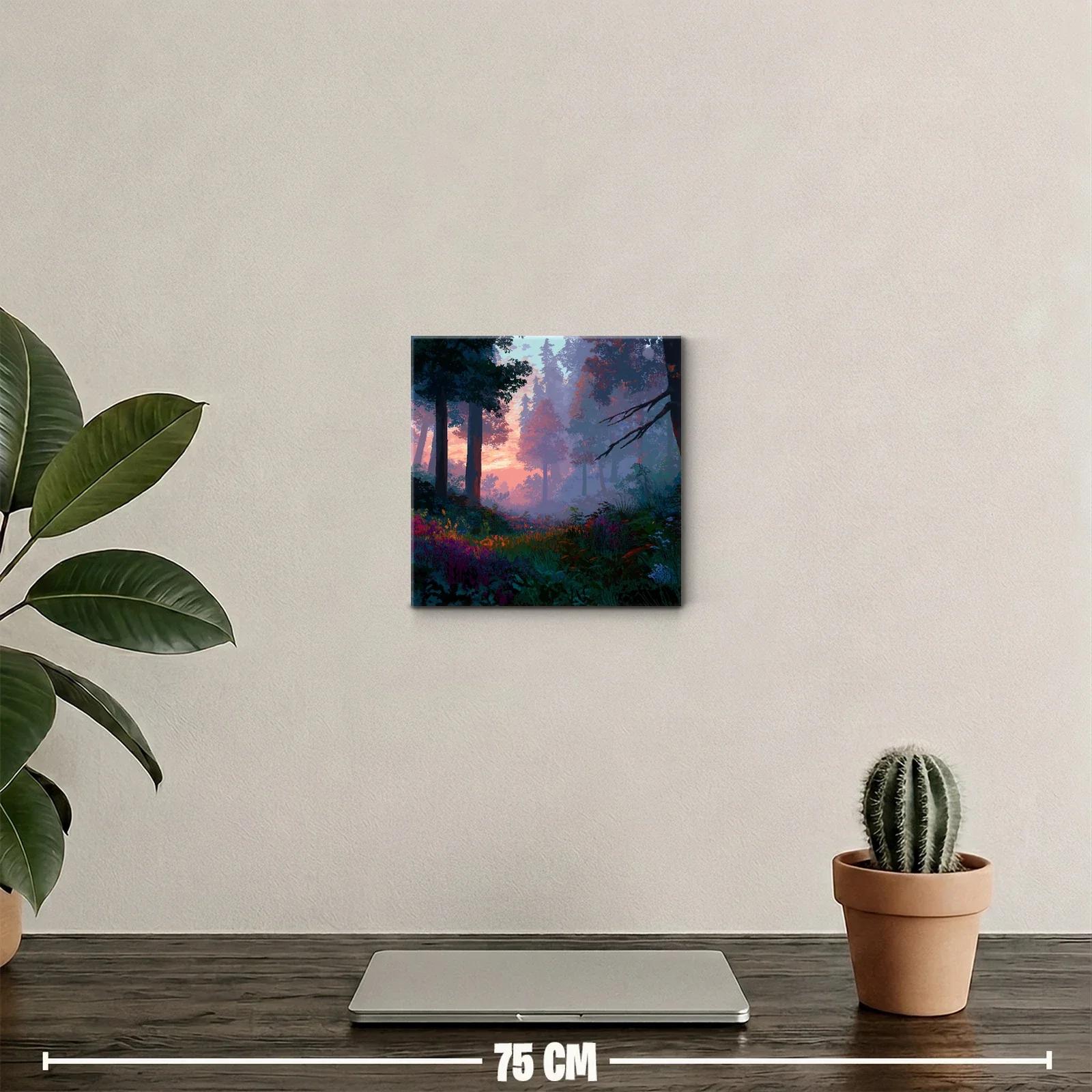 Atardecer Místico en Bosque de Colores Intensos — miniatura 2