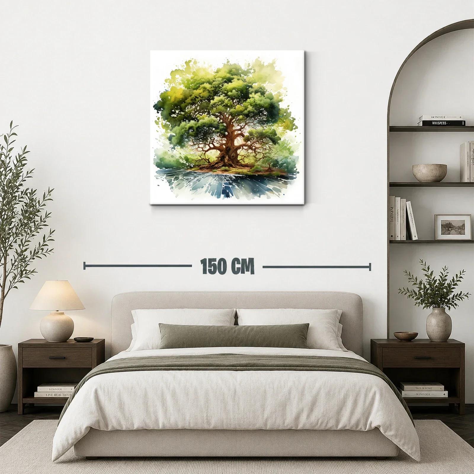 Impresionante árbol frondoso con reflejo en agua serena — miniatura 3