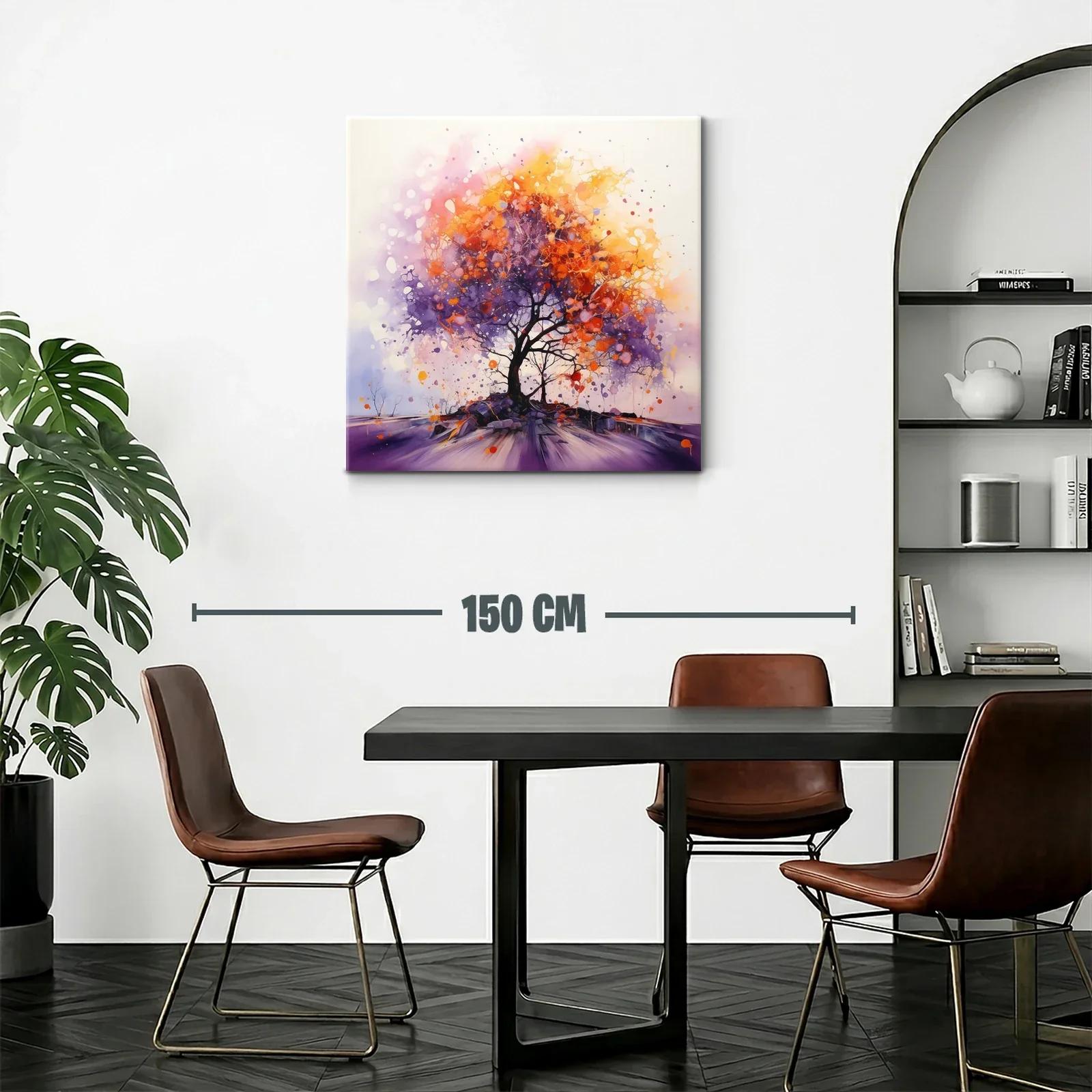 Árbol vibrante con tonos cálidos y morados en movimiento — miniatura 2