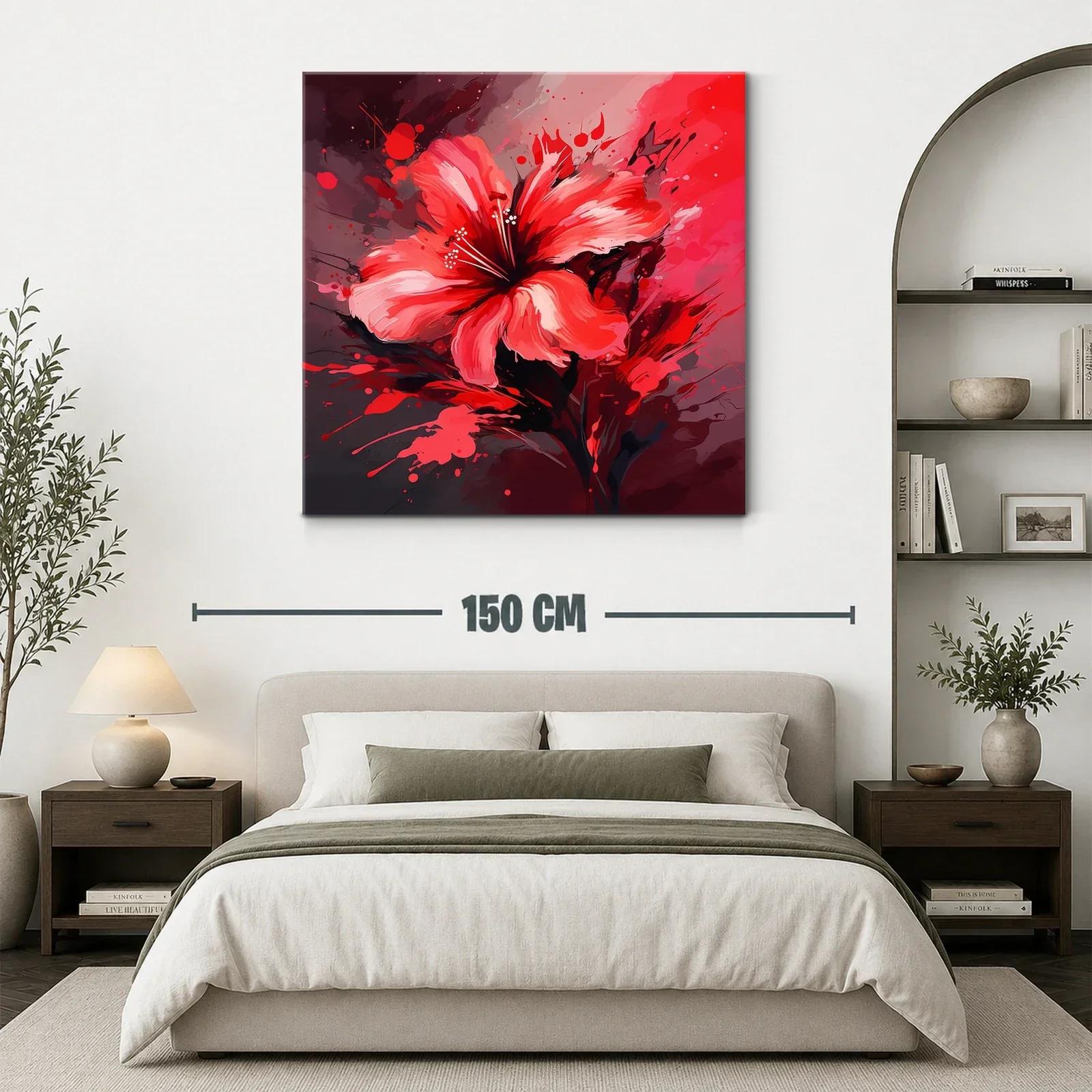 Flor vibrante en tonos rojos y negros vivo — miniatura 3
