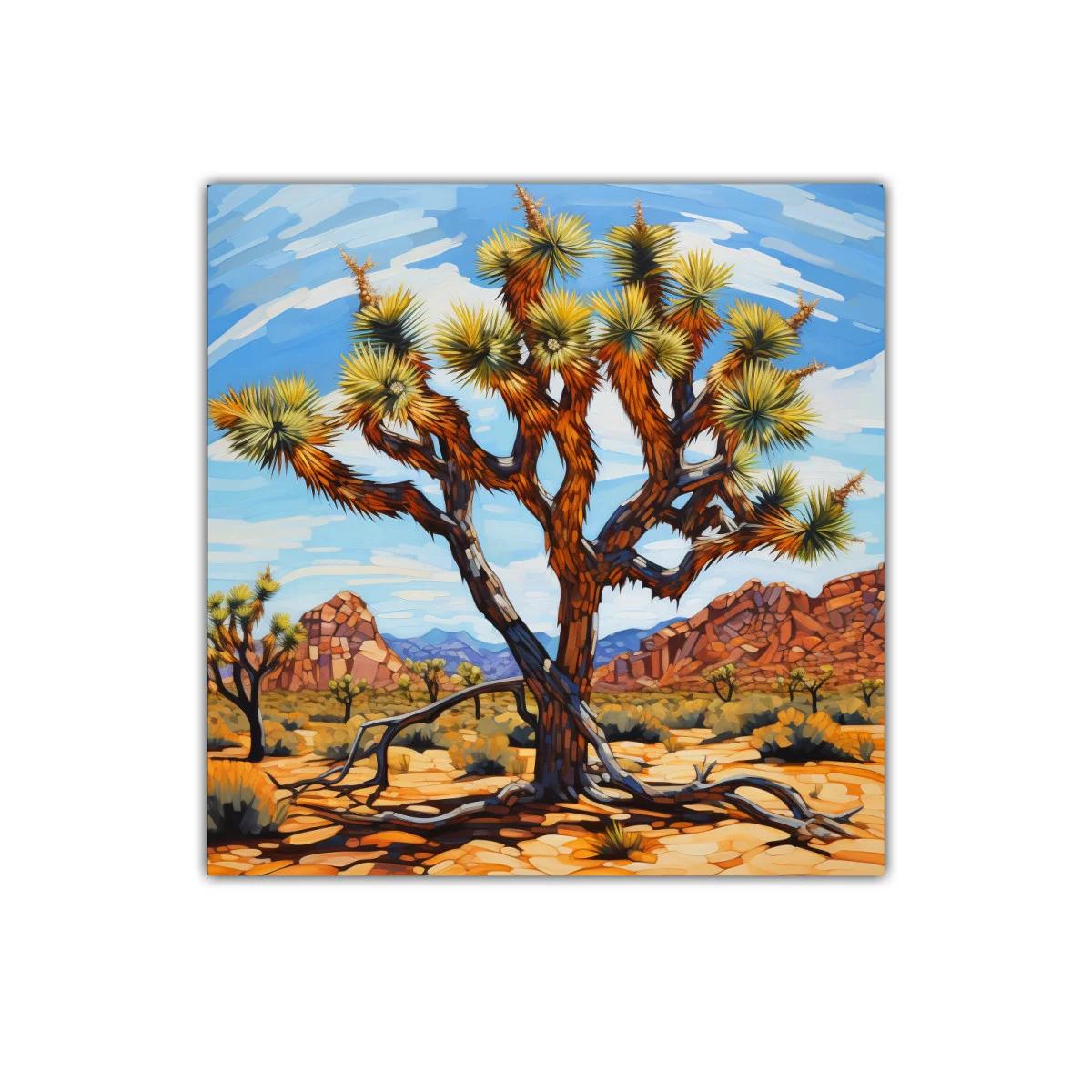 Árbol desértico con paisaje de rocas y cielo despejado