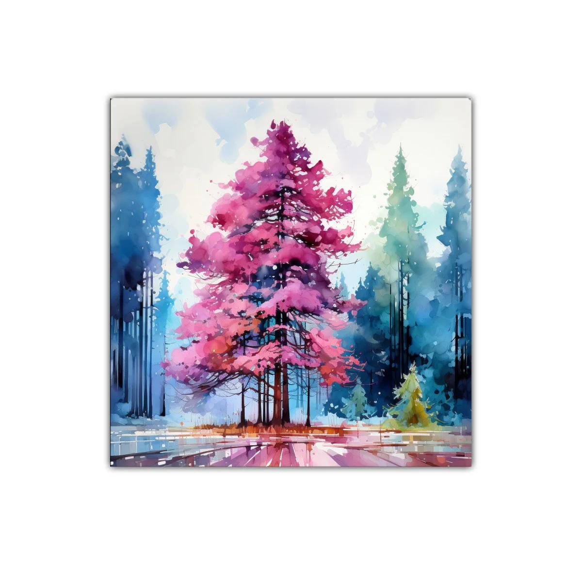 Elegancia natural con tonos vibrantes en paisaje boscoso