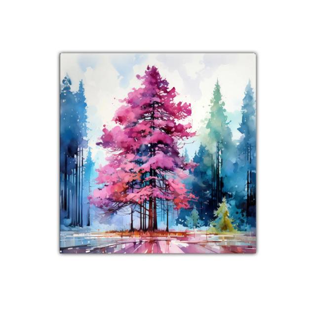 Elegancia natural con tonos vibrantes en paisaje boscoso