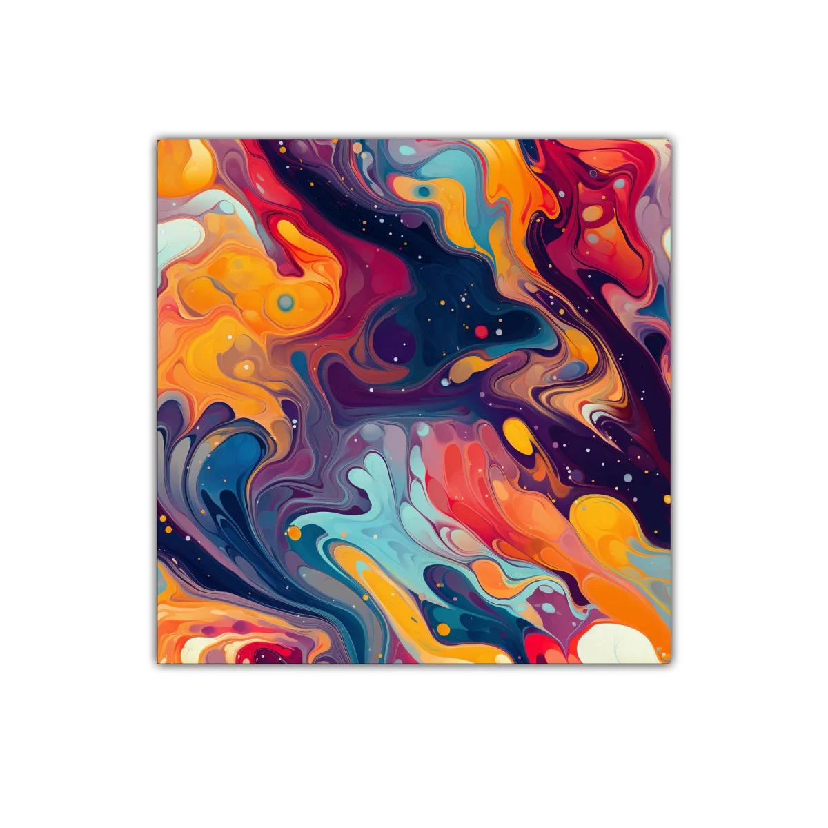 Cuadro decorativo abstracto en tonos cálidos y vibrantes
