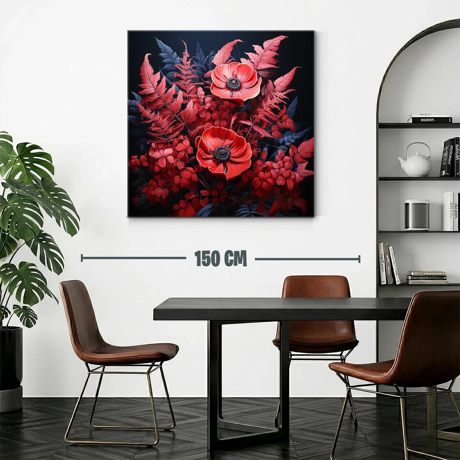 Elegante ramo floral en tonos rojos y azul oscuro — miniatura 2
