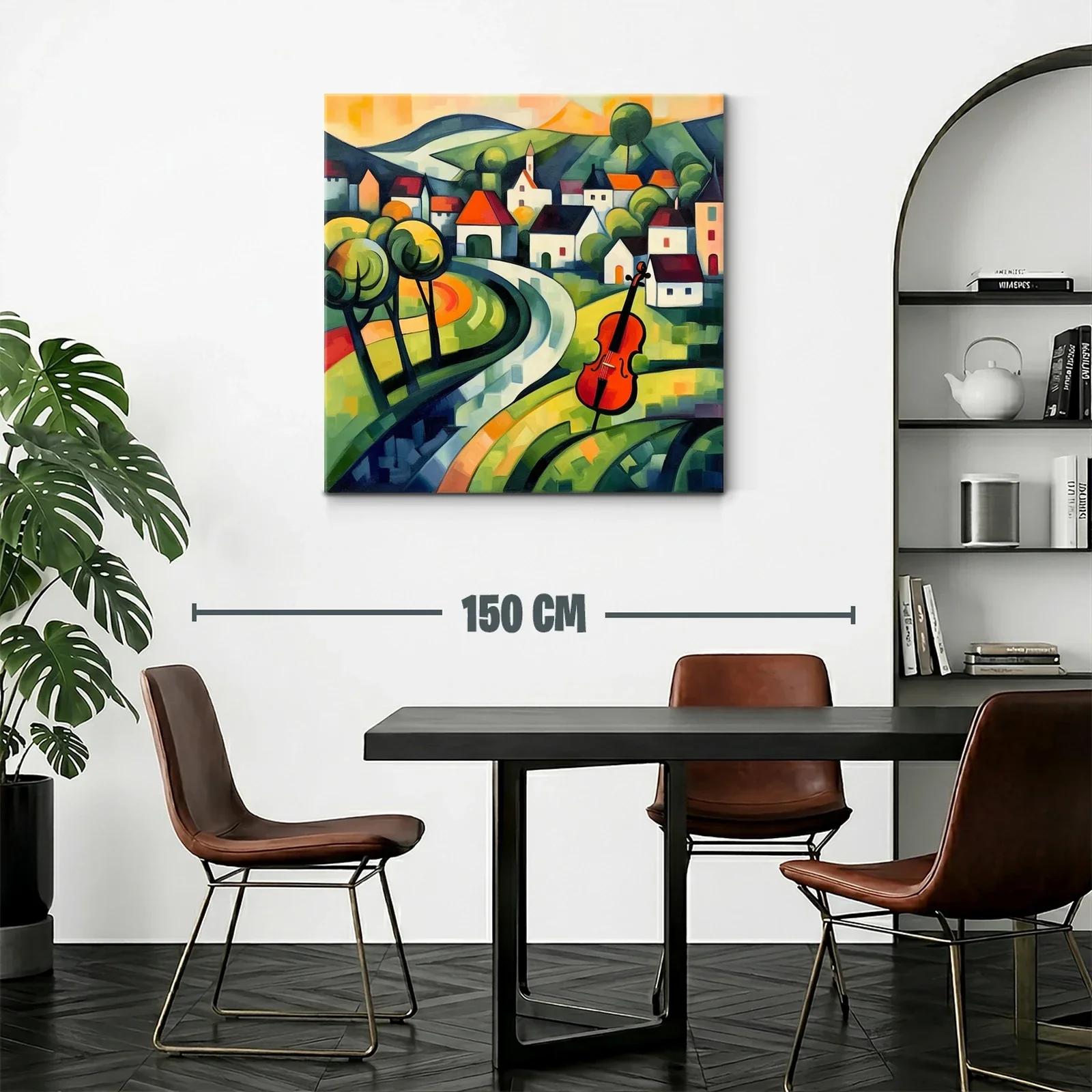 Paisaje con violonchelo en tonos vibrantes y curvas armoniosas — miniatura 2