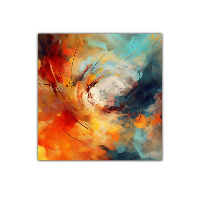 Explosión de color con tonos cálidos y fríos vibrantes