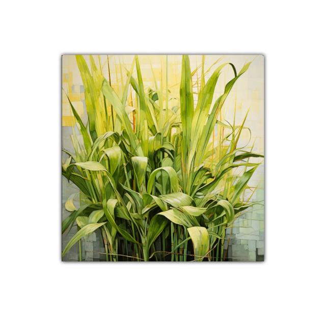 Cuadro decorativo con frondoso follaje verde luminoso