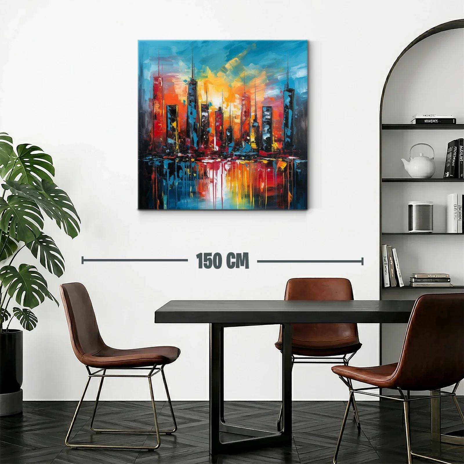 Atardecer vibrante sobre skyline urbano moderno — miniatura 2
