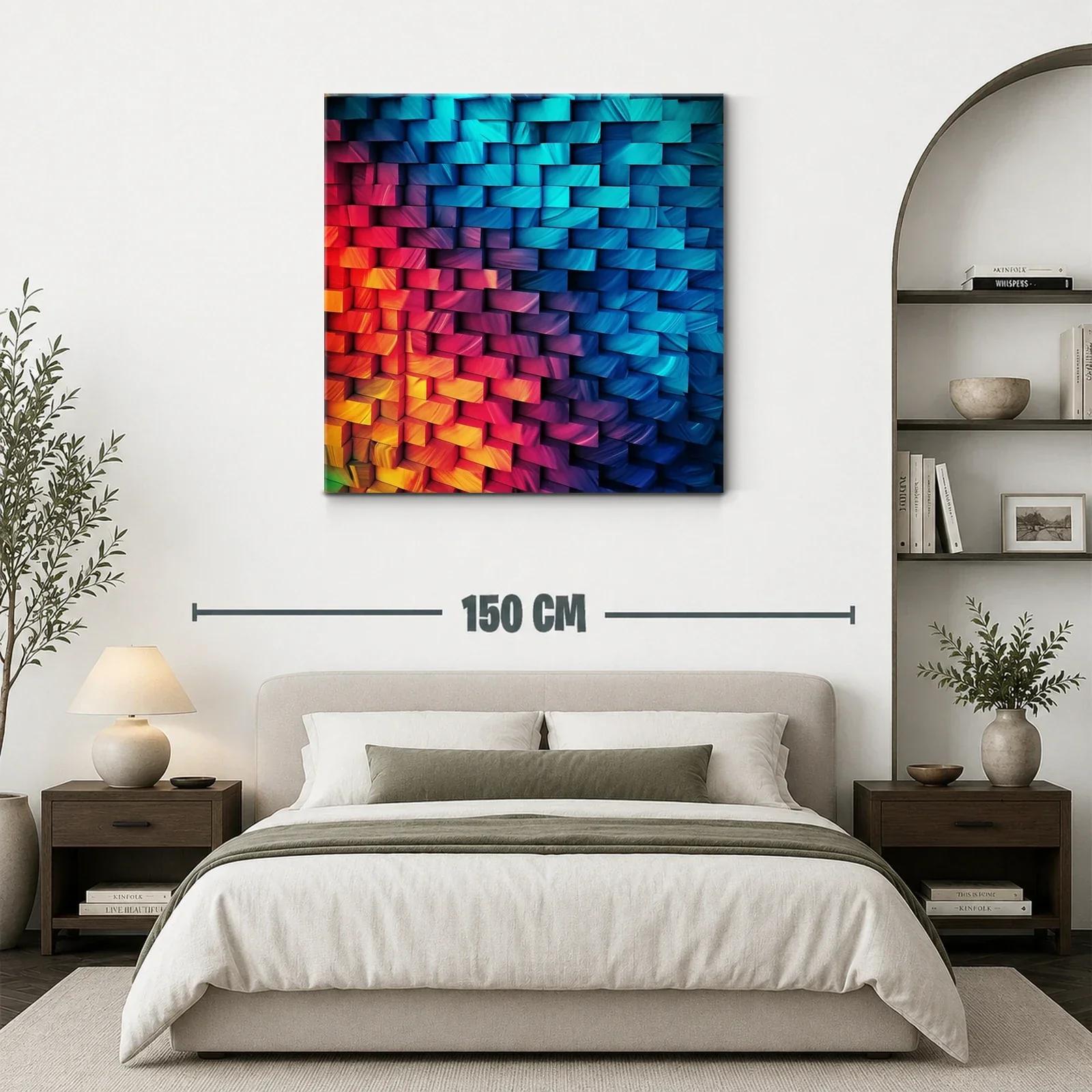 Composición abstracta de bloques en tonos vibrantes — miniatura 3